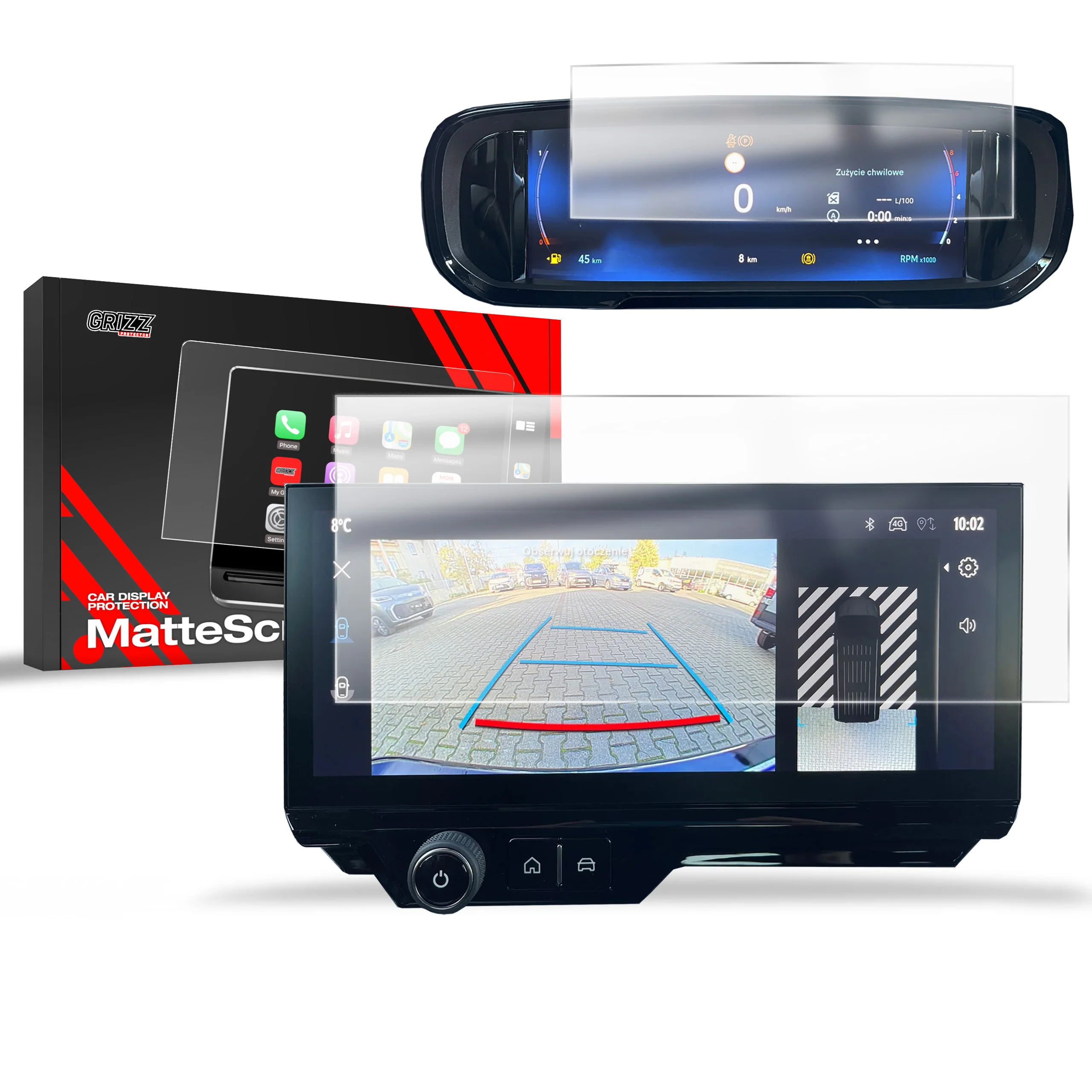 2in1 Displayschutzfolie für Toyota Proace City 10" (2024-2026) Anti-Fingerprint, Matt