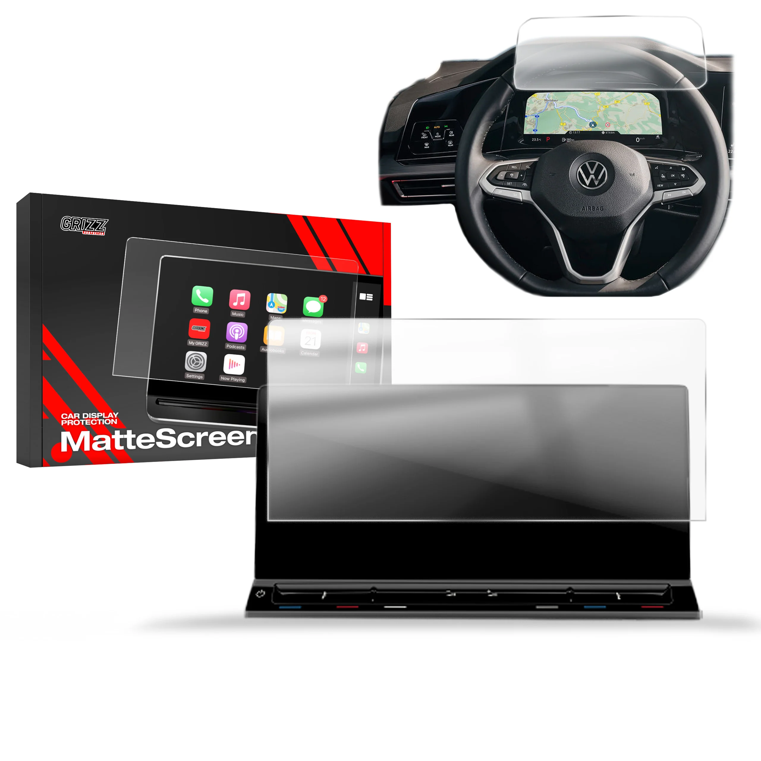 2in1 Displayschutzfolie für Volkswagen VW Multivan T7 10" (2021-2024) Anti-Fingerprint, Matt