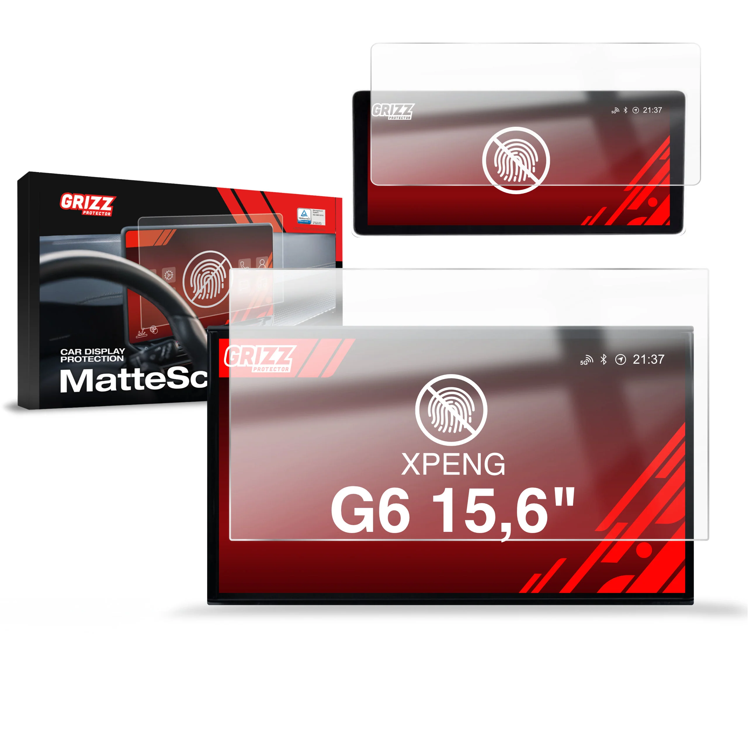 2in1 Displayschutzfolie für XPENG G6 15,6" (2025-2026) Anti-Fingerprint, Matt