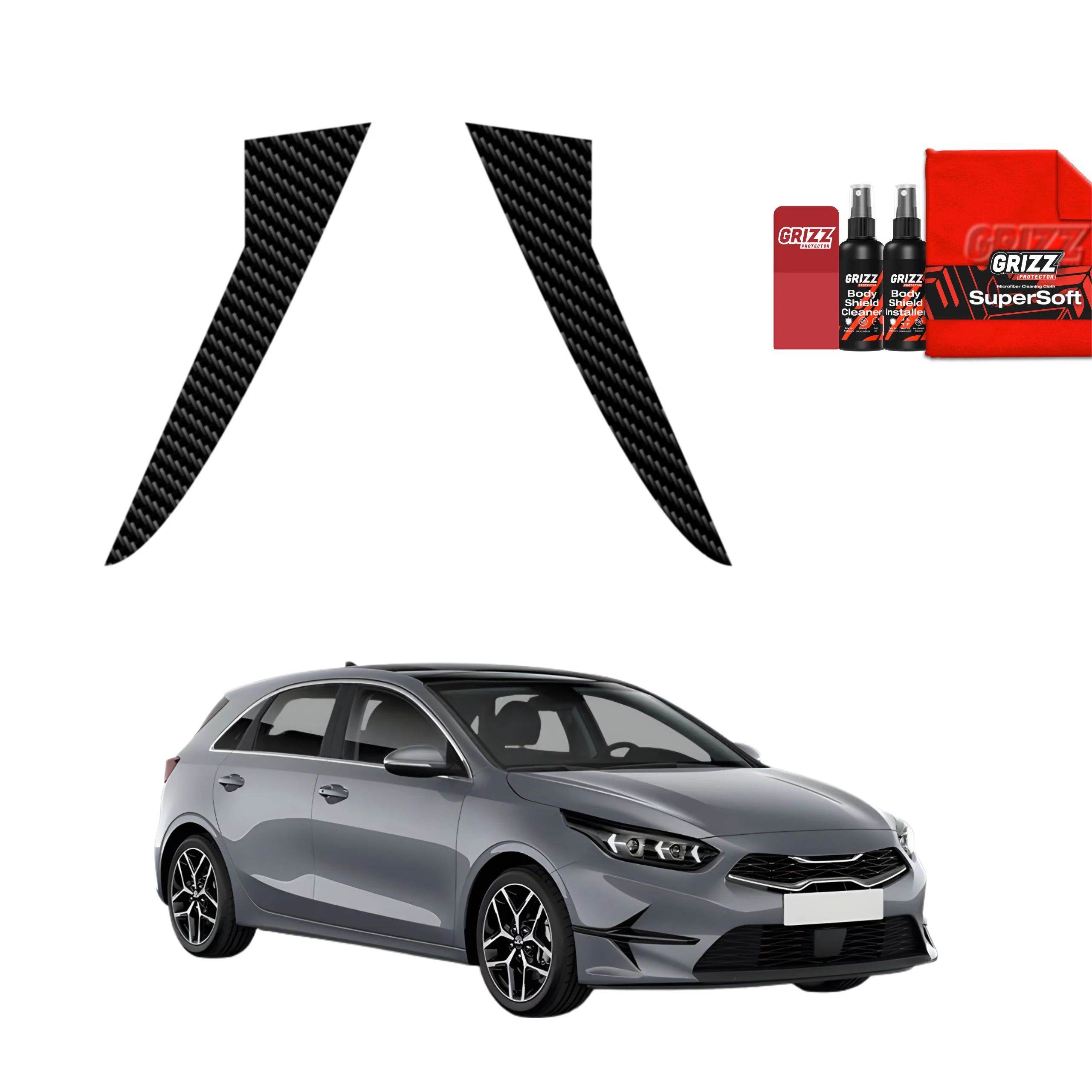 2in1 Kohlenstoff Schutzfolie für C-Säule - Kia Ceed Hatchback (2021-2025)