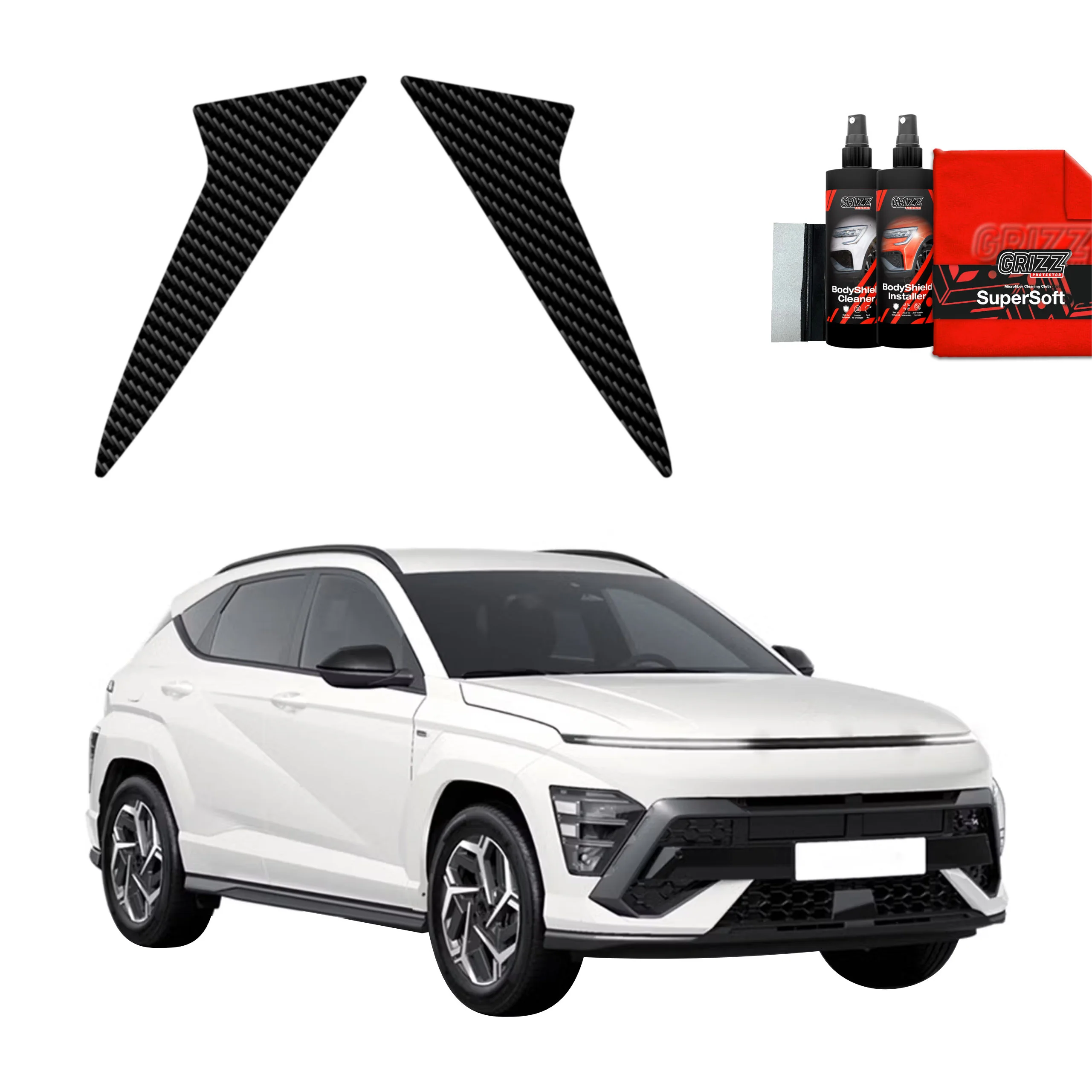 2in1 Kohlenstoff Schutzfolie für C-Säule - Hyundai Kona N-Line (2023-2026)