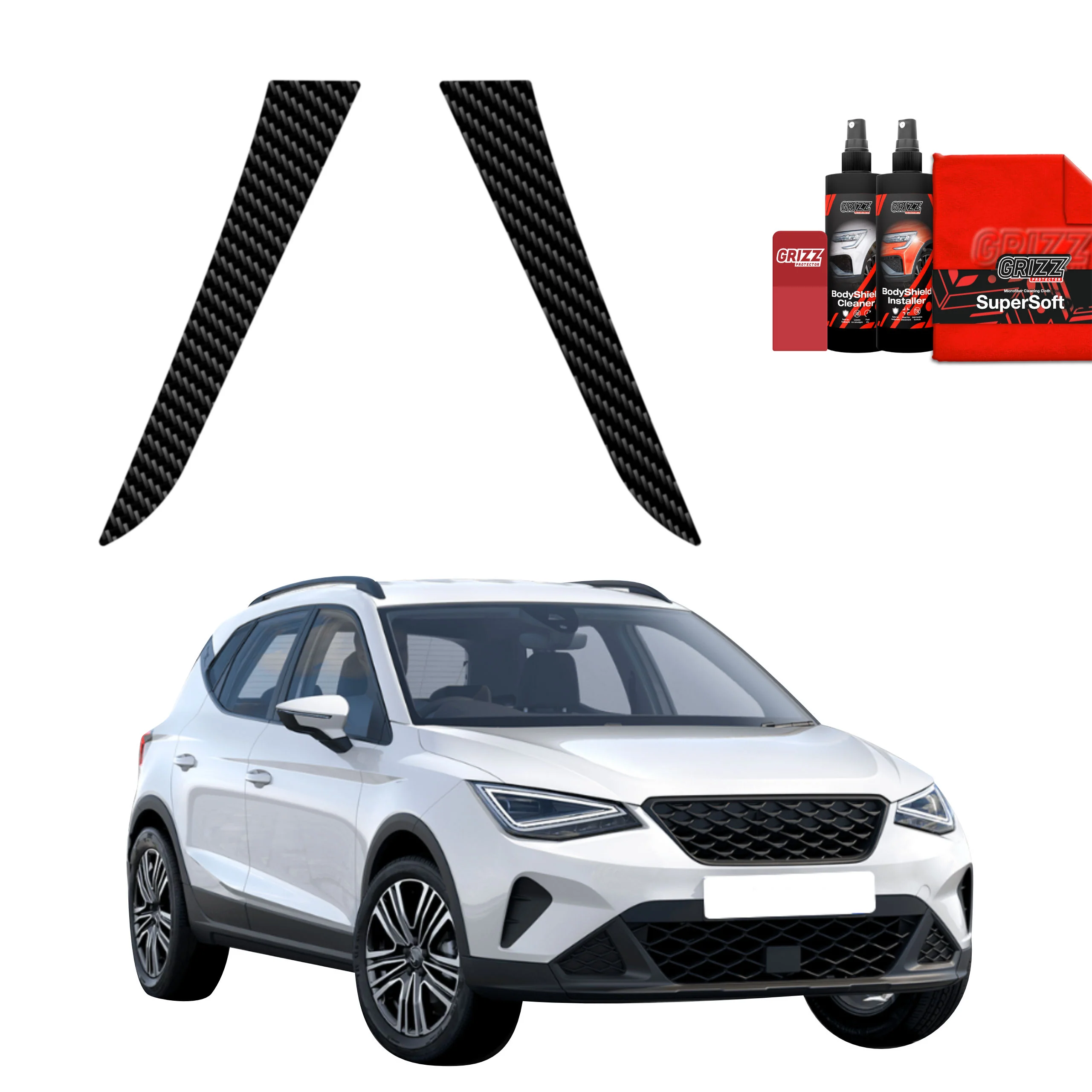 2in1 Kohlenstoff Schutzfolie für C-Säule - Seat Arona (2021-2026)