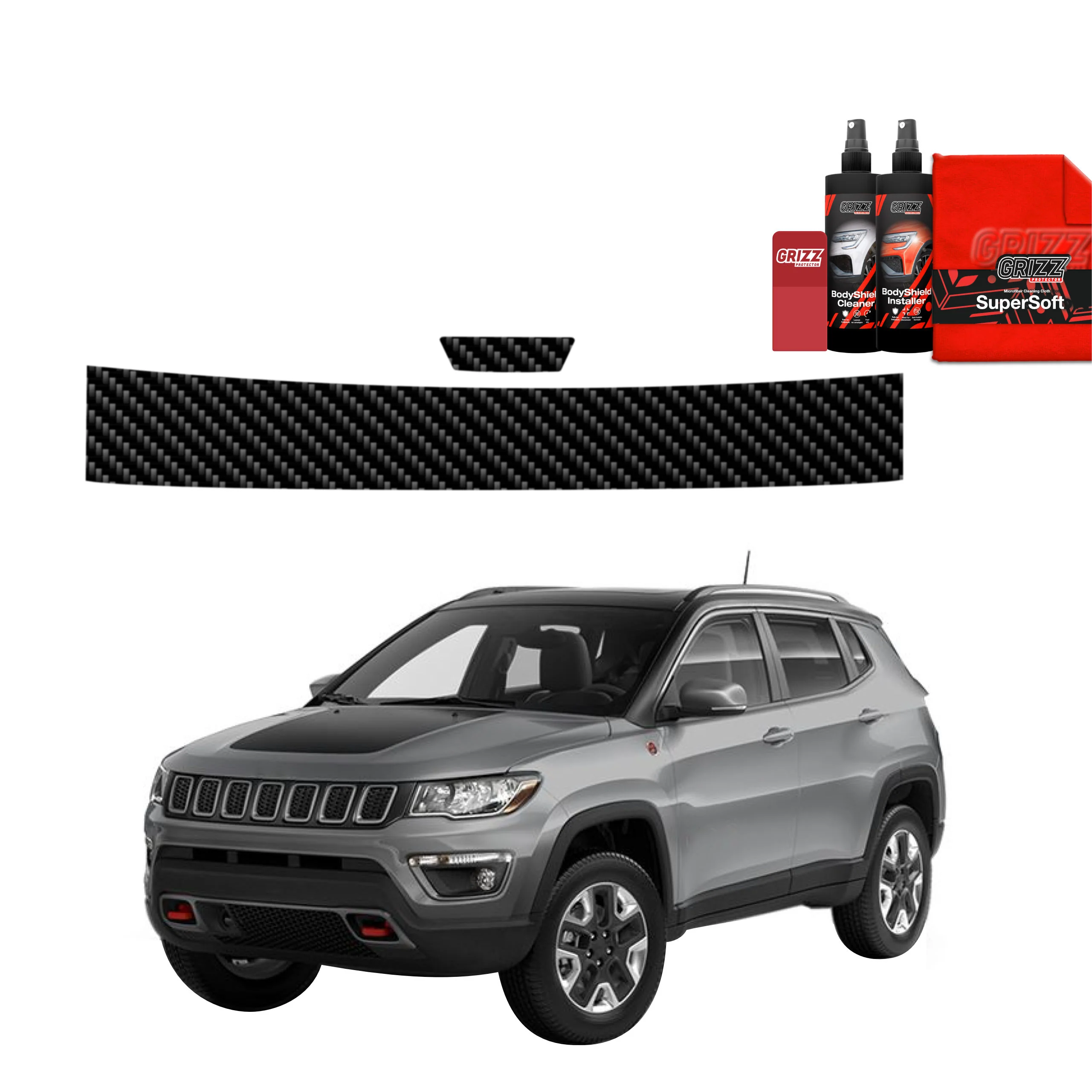 2in1 Kohlenstoff Schutzfolie für Ladekante - Jeep Compass (2020-2024)