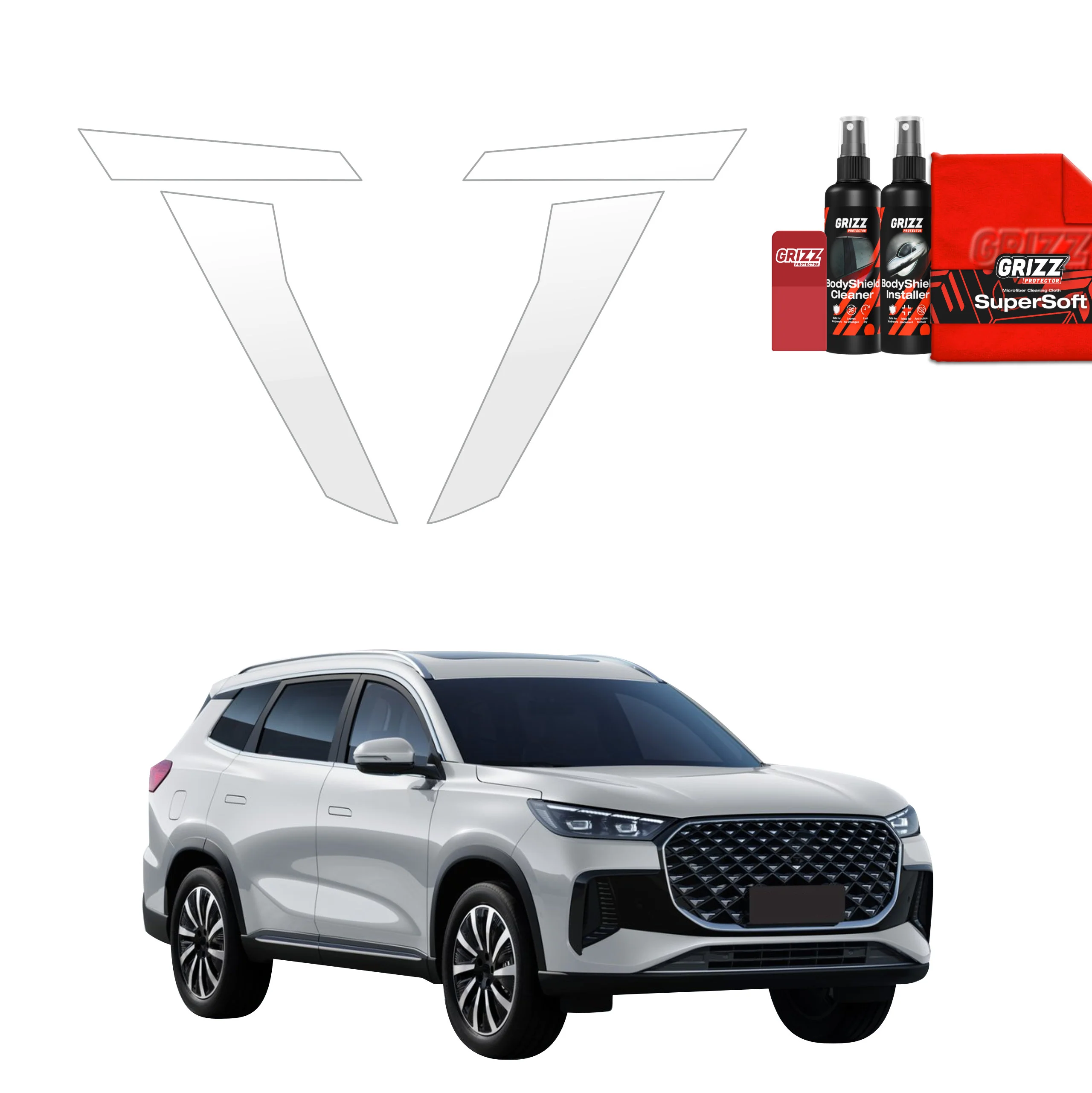 2in1 Schutzfolie für B-Säule - Chery Tiggo 8 (2025-2026)