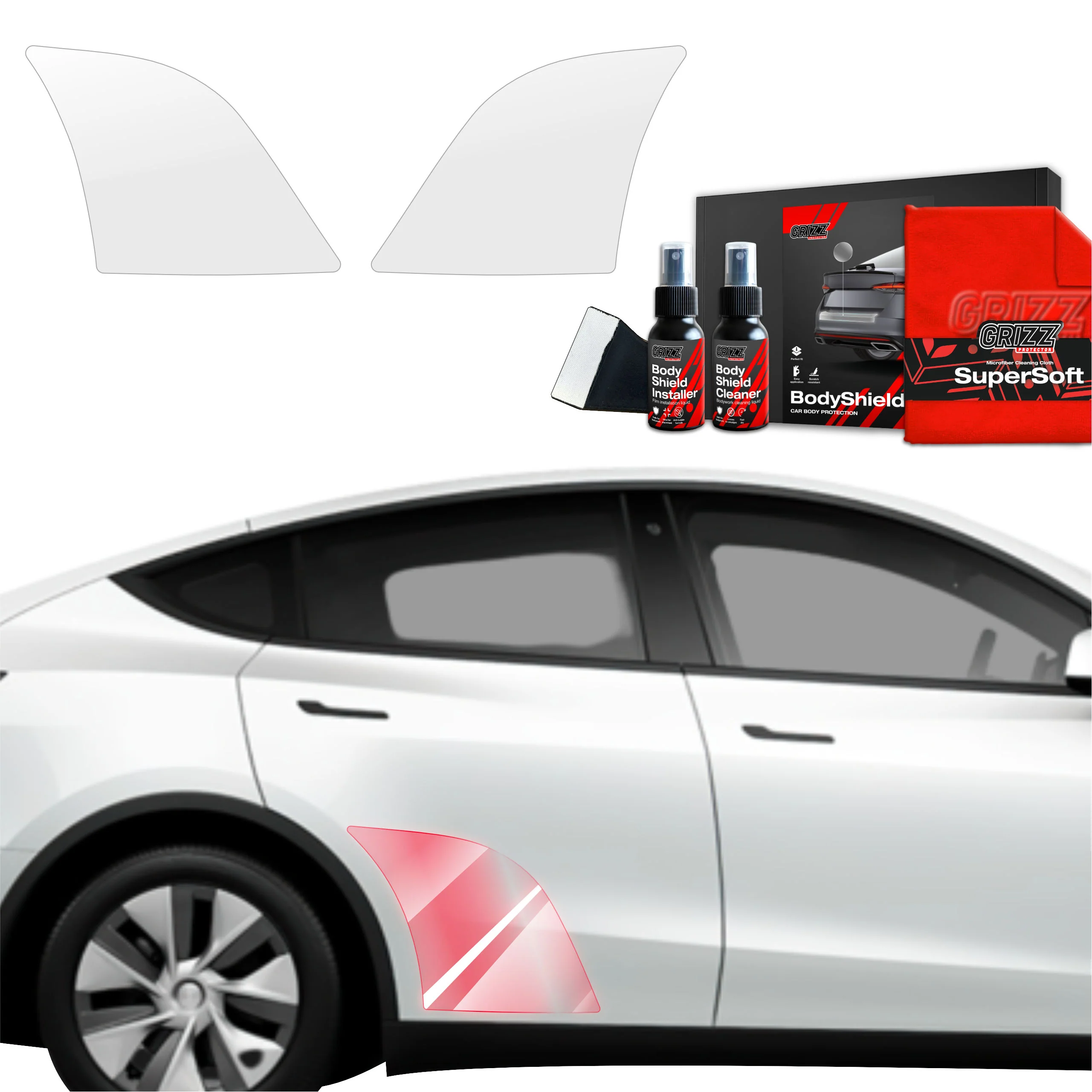 2in1 Schutzfolie für hinteren Seitenschweller - Tesla Model Y (2020-2024)