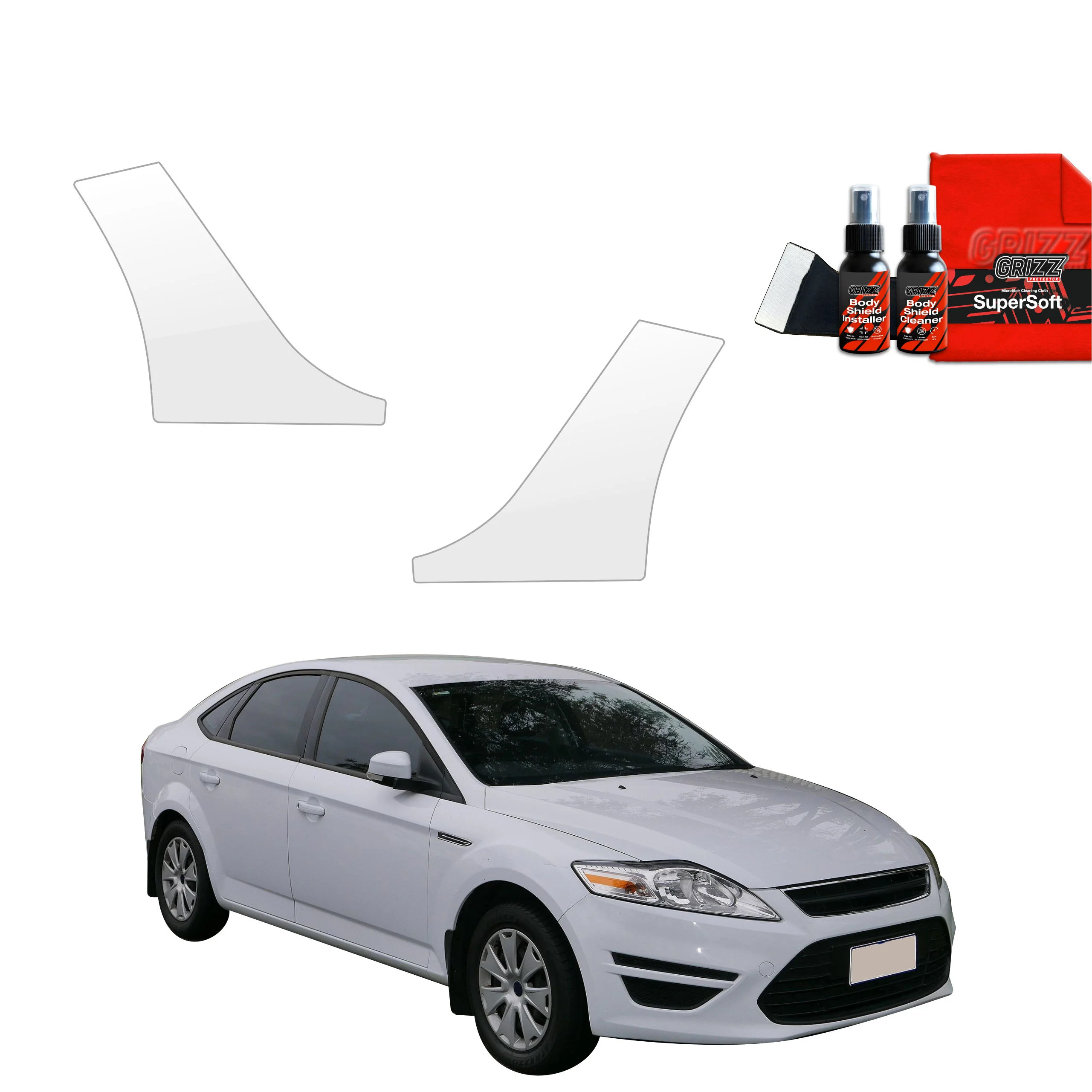2in1 Schutzfolie für hinteren & vorderen Seitenschwelle - Ford Mondeo Mk4 (2010-2014)