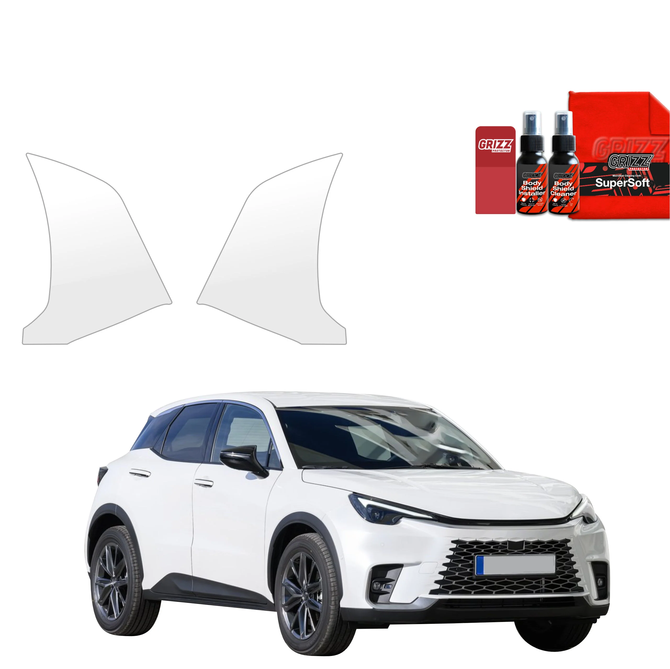 2in1 Schutzfolie für hinteren & vorderen Seitenschwelle - Lexus LBX (2023-2026)