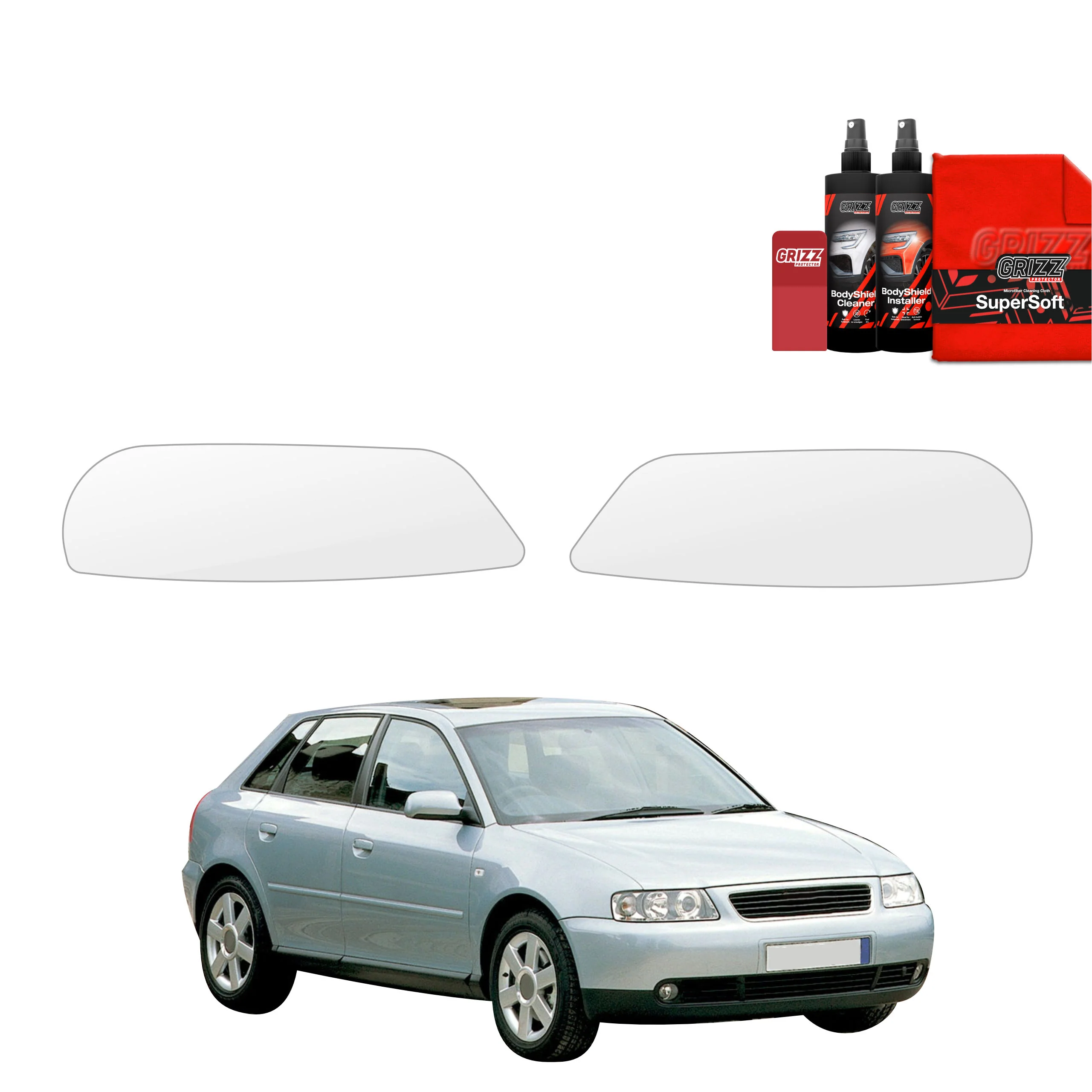 2in1 Schutzfolie für Scheinwerfer - Audi A3 8L Hatchback 5D (1999-2003)