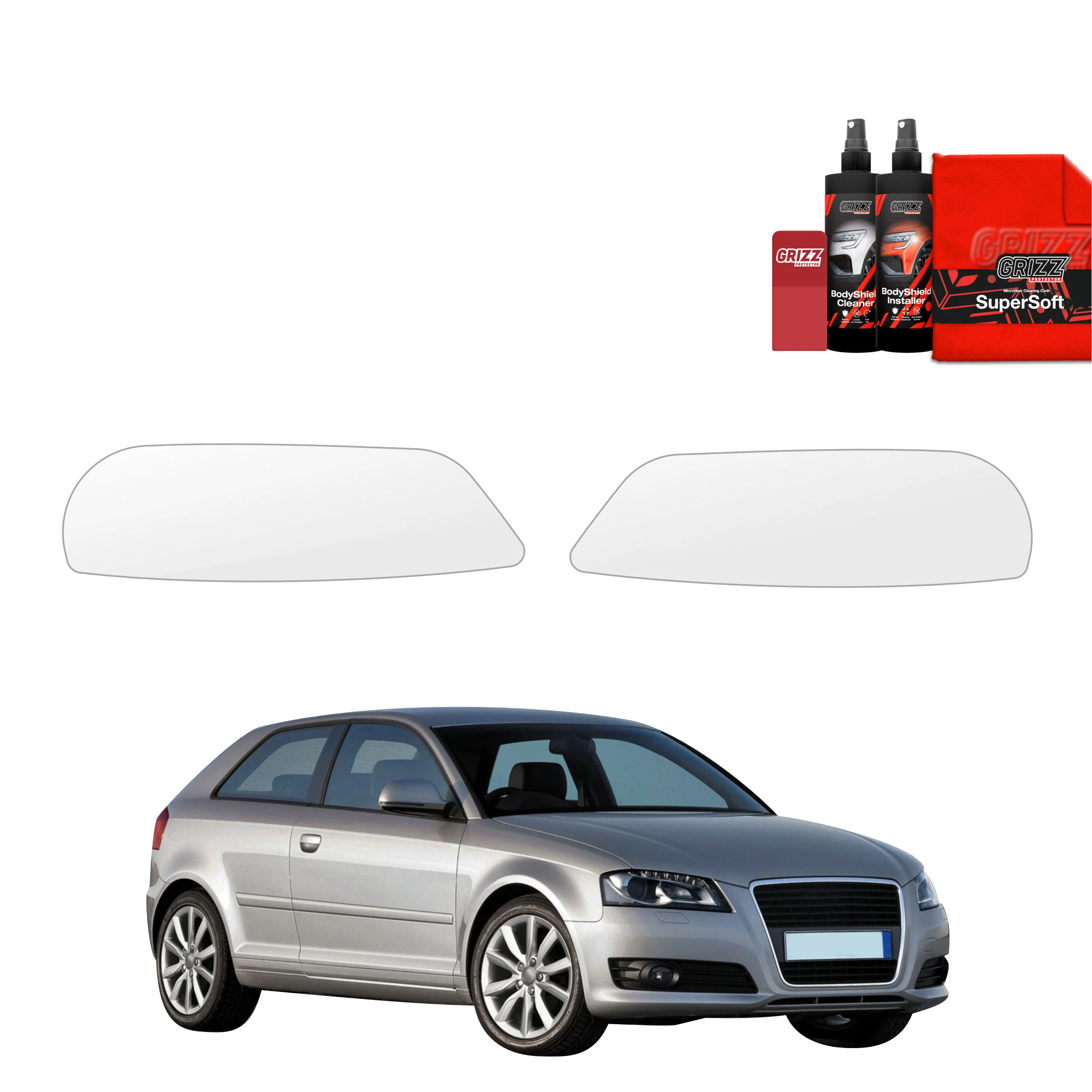 2in1 Schutzfolie für Scheinwerfer - Audi A3 8P Hatchback 3D Facelift (2008-2013)