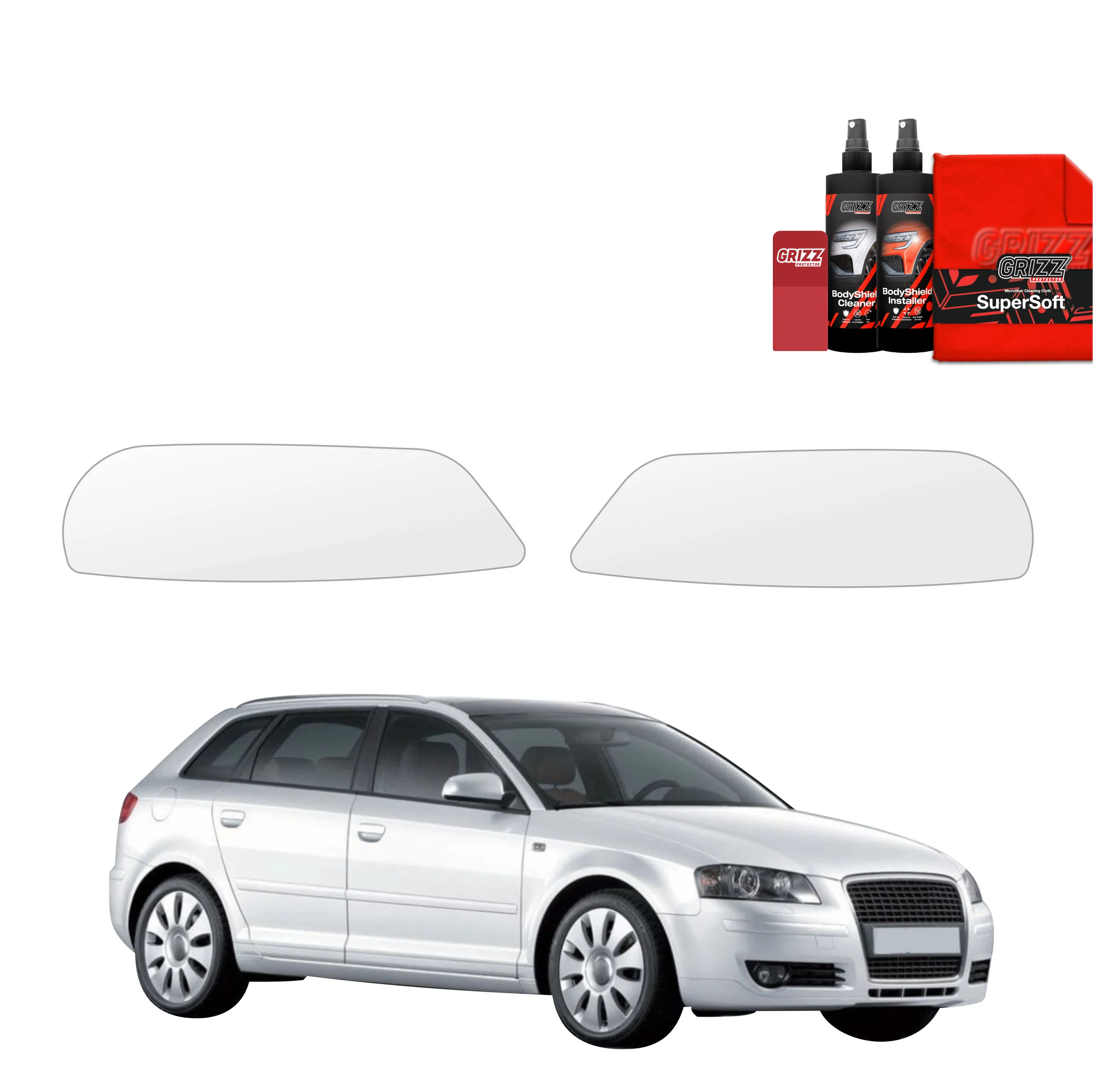 2in1 Schutzfolie für Scheinwerfer - Audi A3 8P Hatchback 5D (2008-2012)