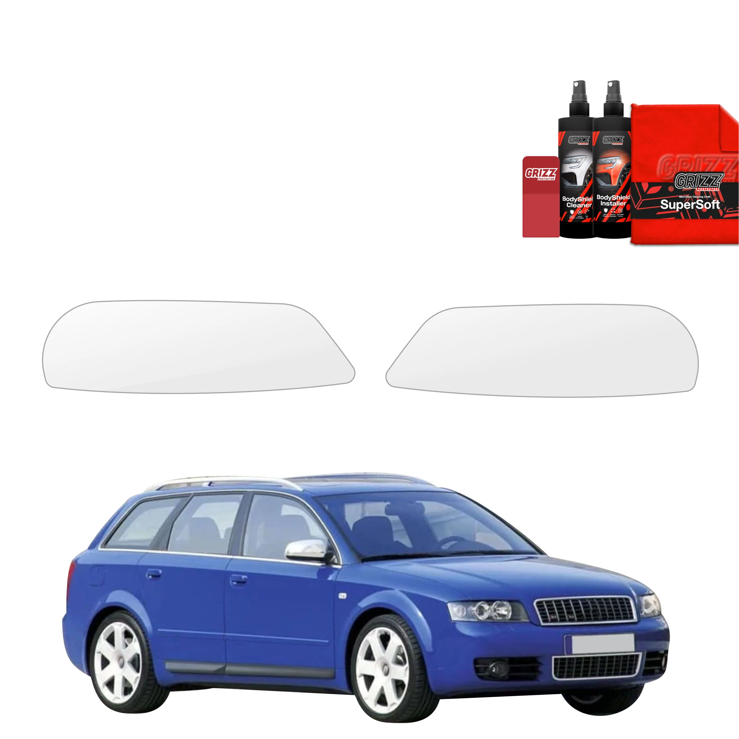 2in1 Schutzfolie für Scheinwerfer - Audi A4 B6 Avant (2000-2006)