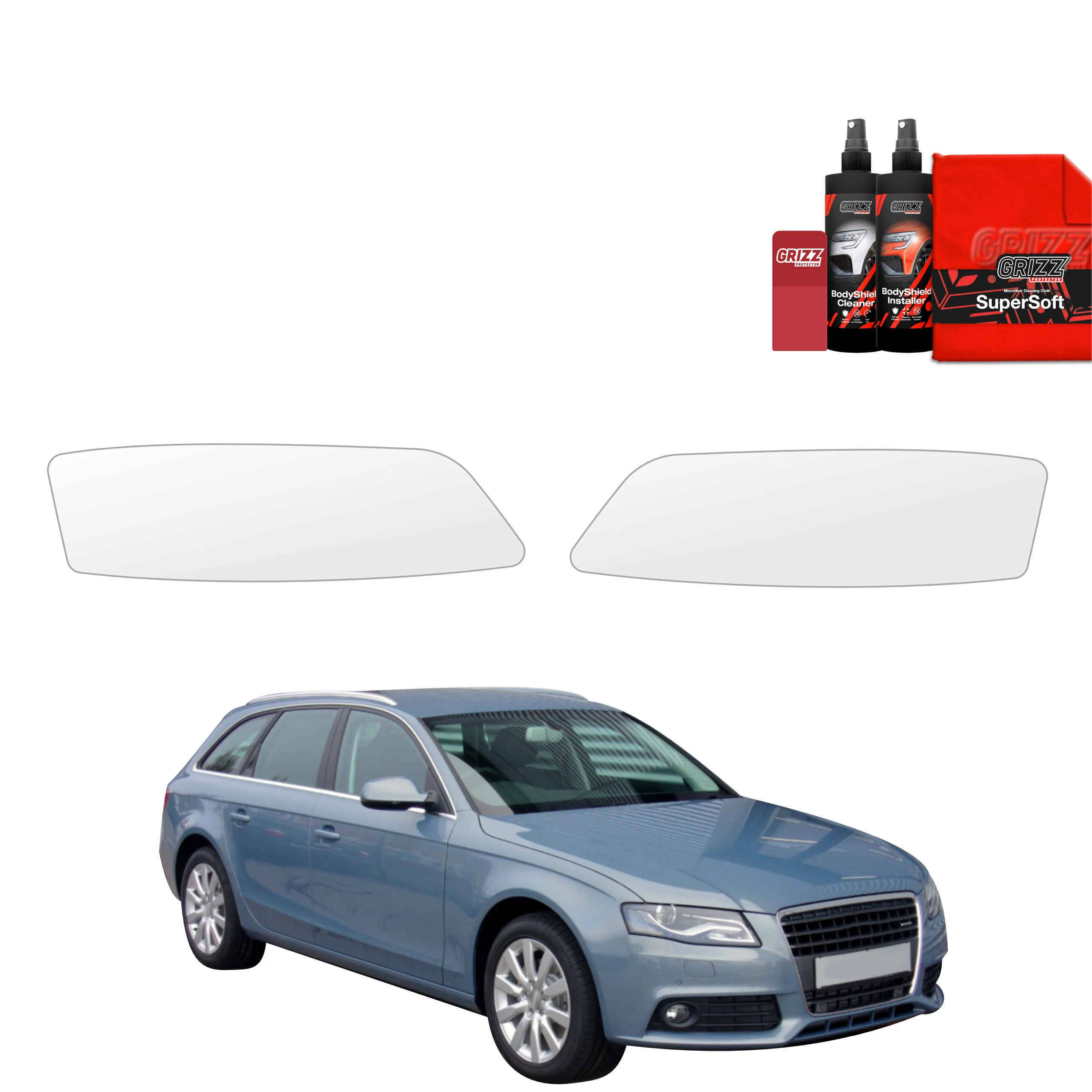 2in1 Schutzfolie für Scheinwerfer - Audi A4 B8 Avant (2007-2011)