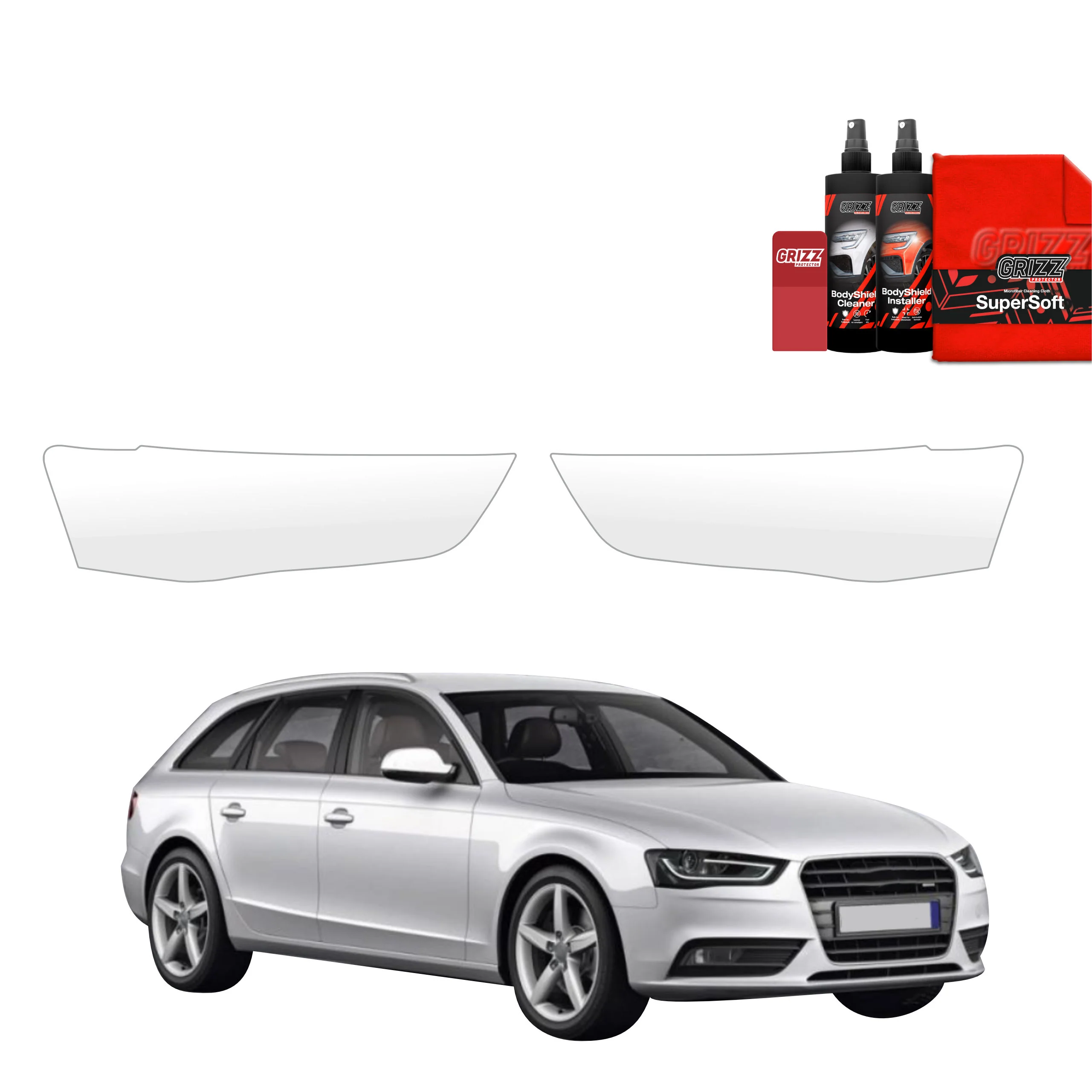 2in1 Schutzfolie für Scheinwerfer - Audi A4 B8 Avant Facelifting (2011-2015)