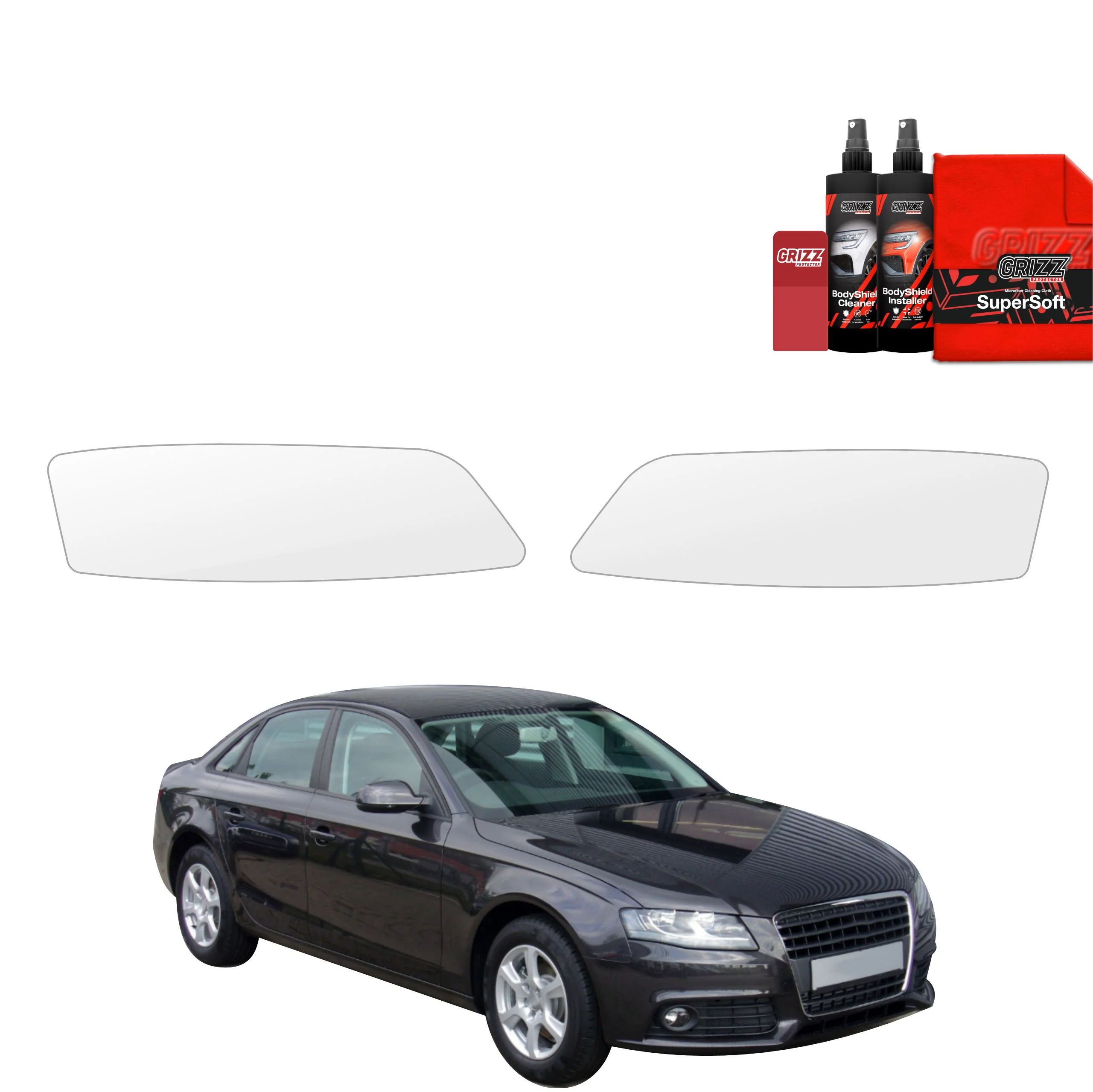 2in1 Schutzfolie für Scheinwerfer - Audi A4 B8 Sedan (2007-2011)