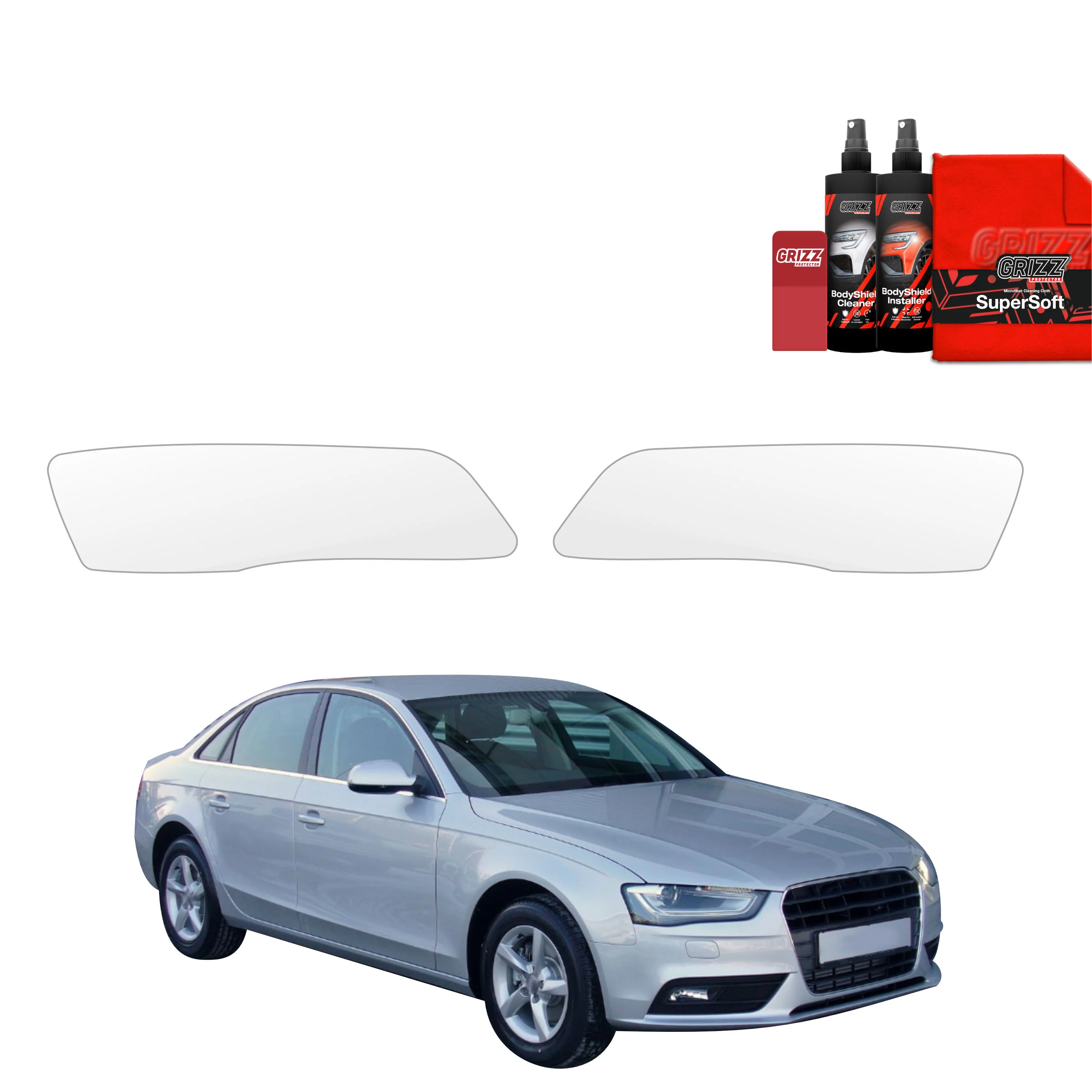 2in1 Schutzfolie für Scheinwerfer - Audi A4 B8 Sedan Facelifting (2011-2015)