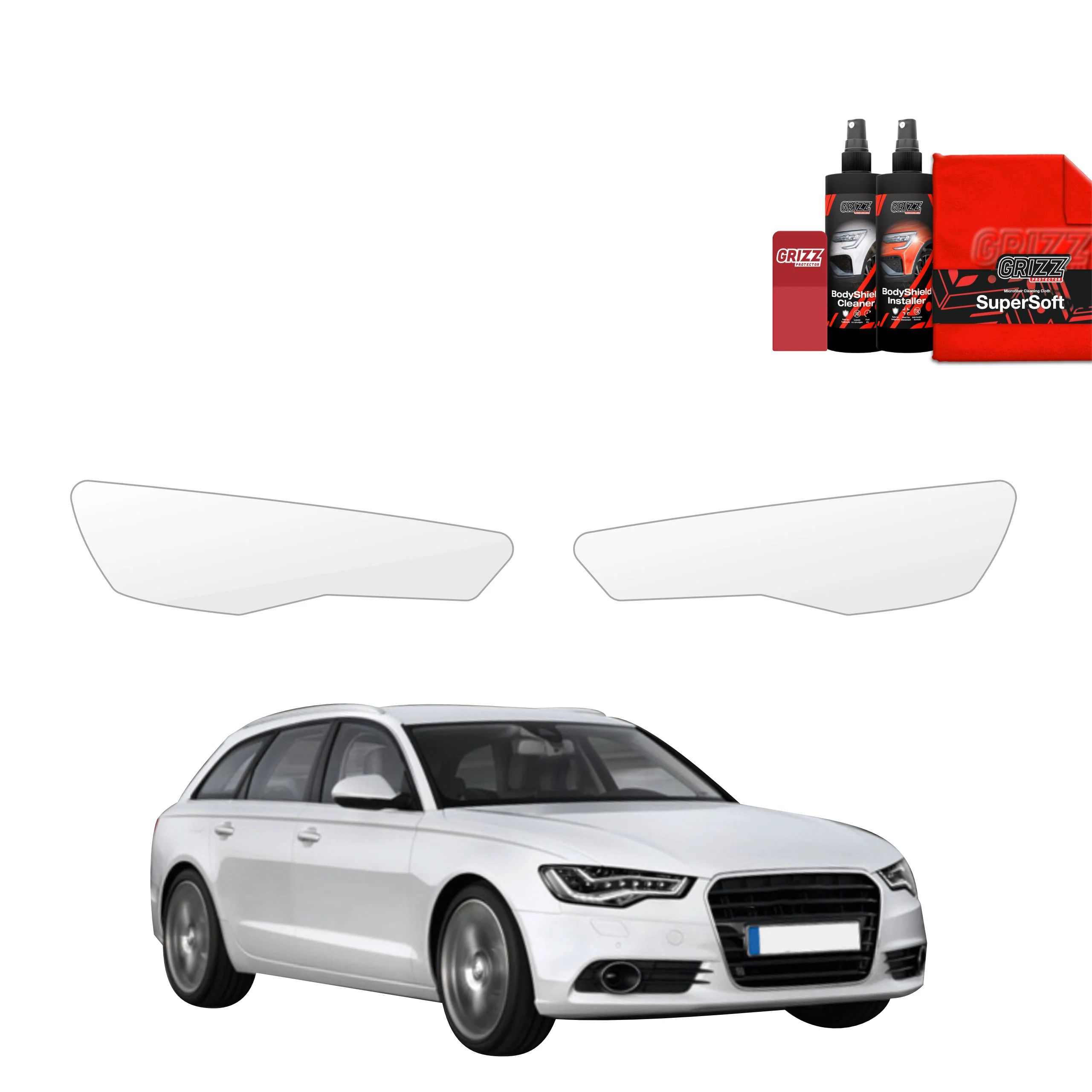 2in1 Schutzfolie für Scheinwerfer - Audi A6 C7 Avant (2011-2014)
