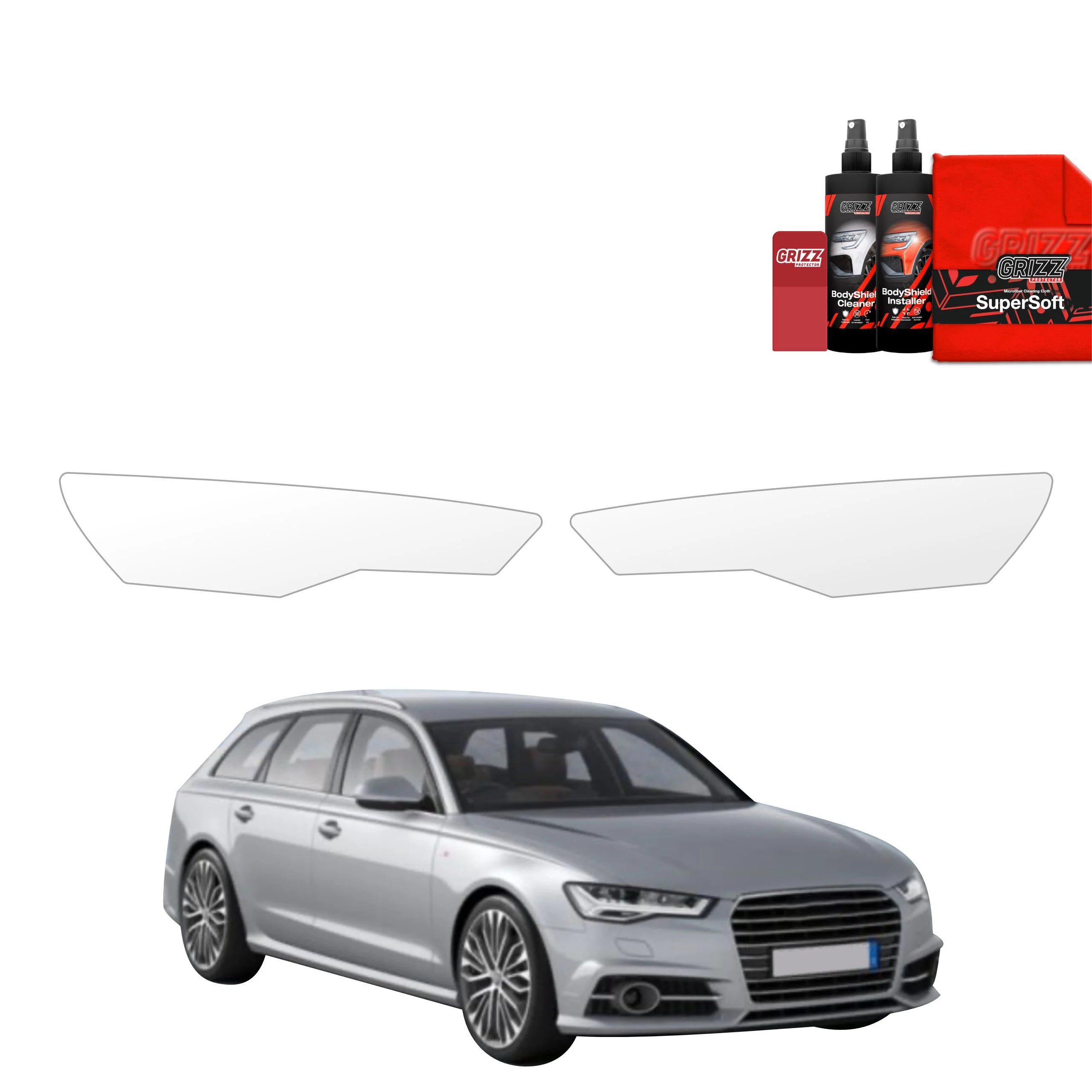 2in1 Schutzfolie für Scheinwerfer - Audi A6 C7 Avant Facelifting (2014-2018)