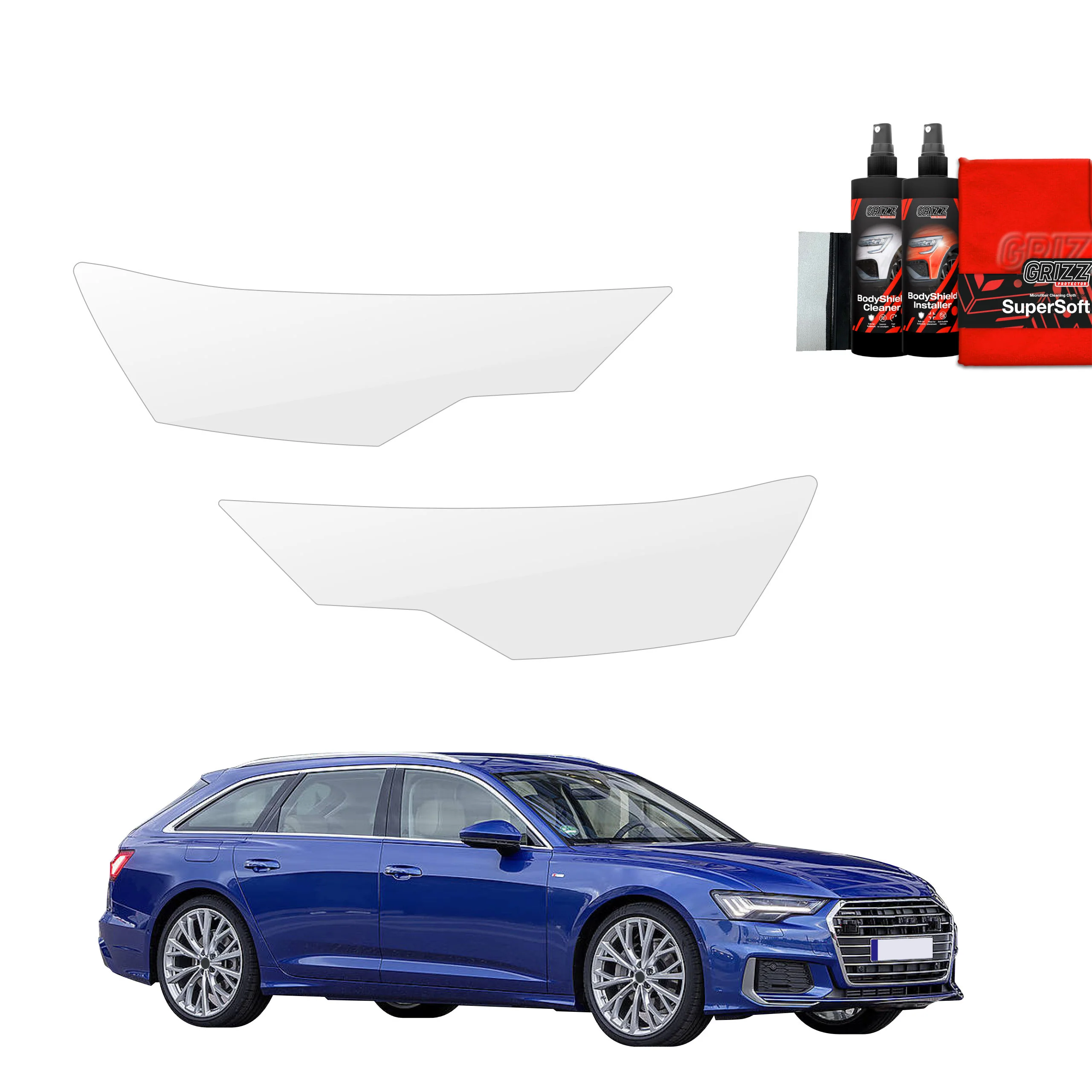 2in1 Schutzfolie für Scheinwerfer - Audi A6 C8 Kombi (2018-2023)