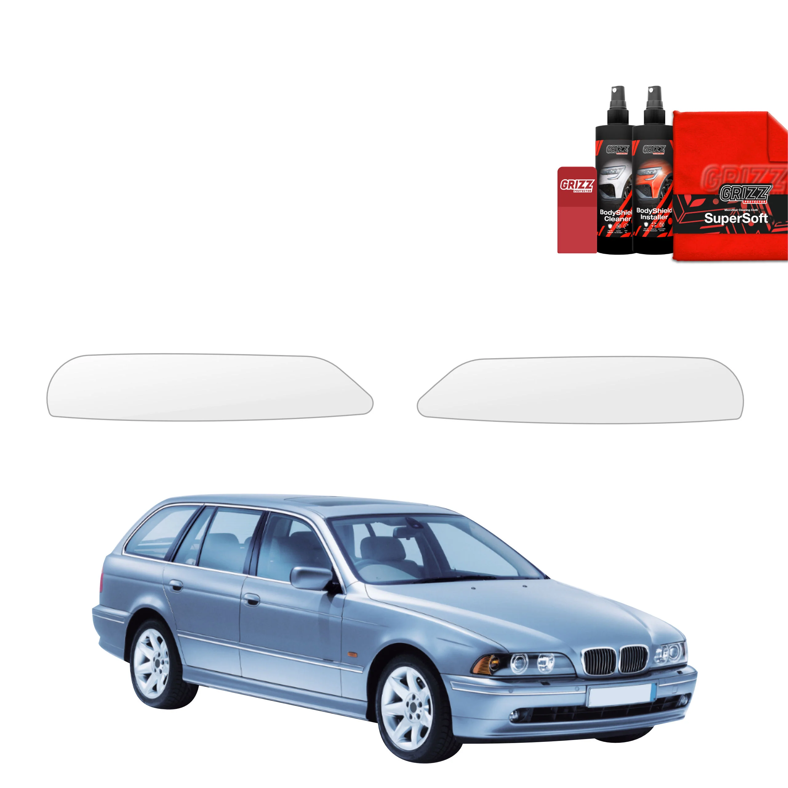 2in1 Schutzfolie für Scheinwerfer - BMW 5 E39 Kombi (1995-2003)