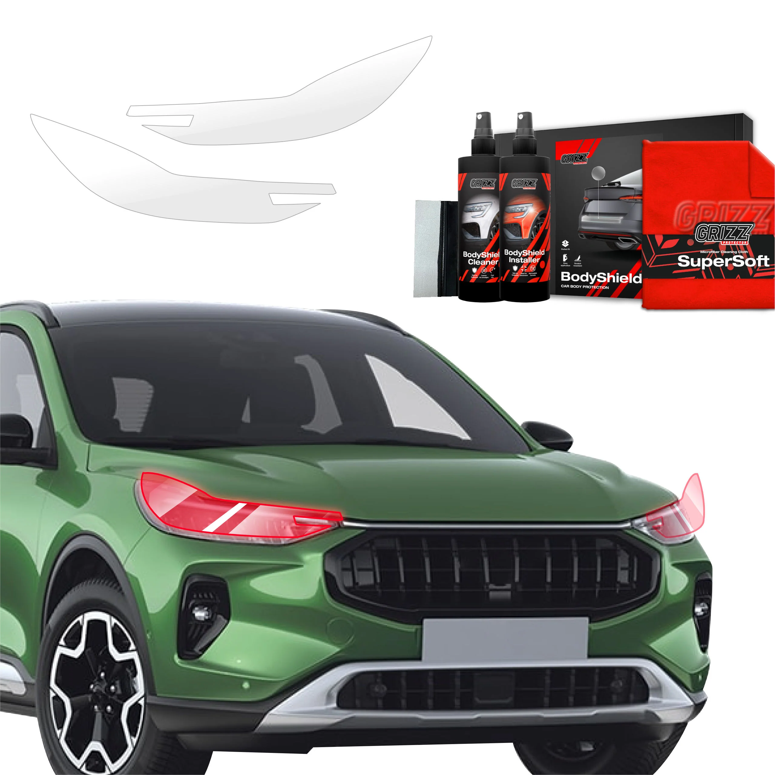 2in1 Schutzfolie für Scheinwerfer - Ford Kuga Active Facelift (2024-2026)
