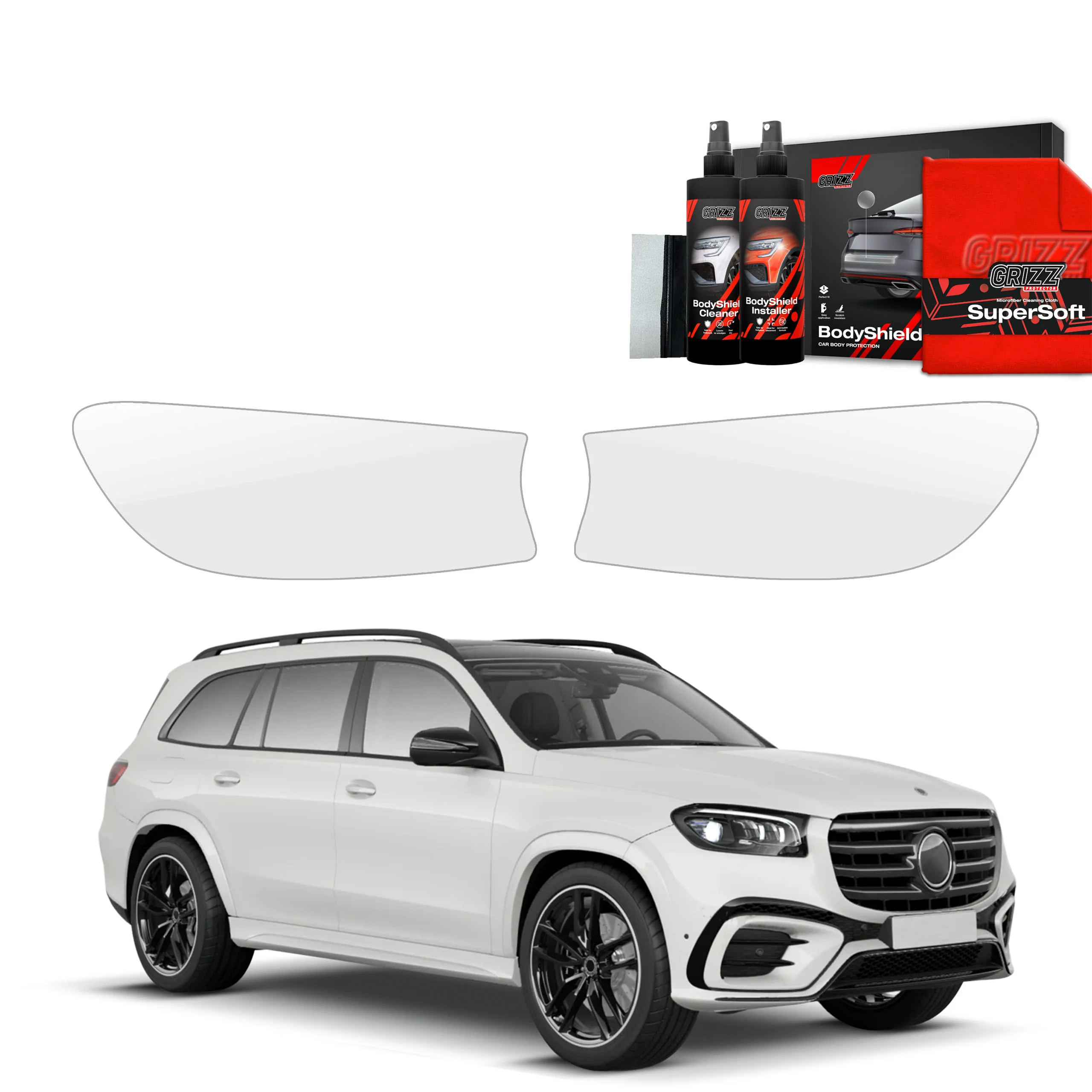 2in1 Schutzfolie für Scheinwerfer - Mercedes GLS 450d (2023-2026)