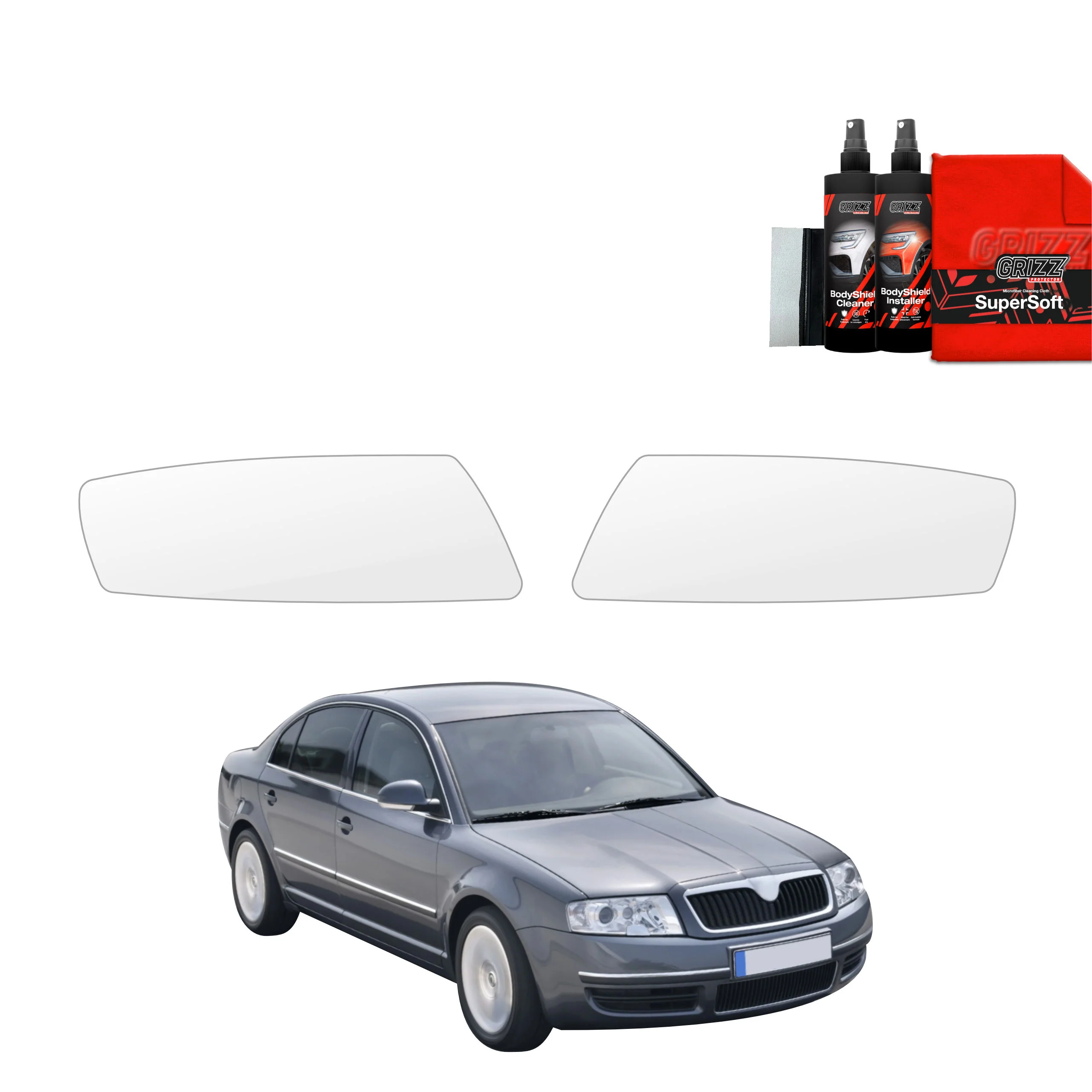 2in1 Schutzfolie für Scheinwerfer - Skoda Superb (2001-2008)