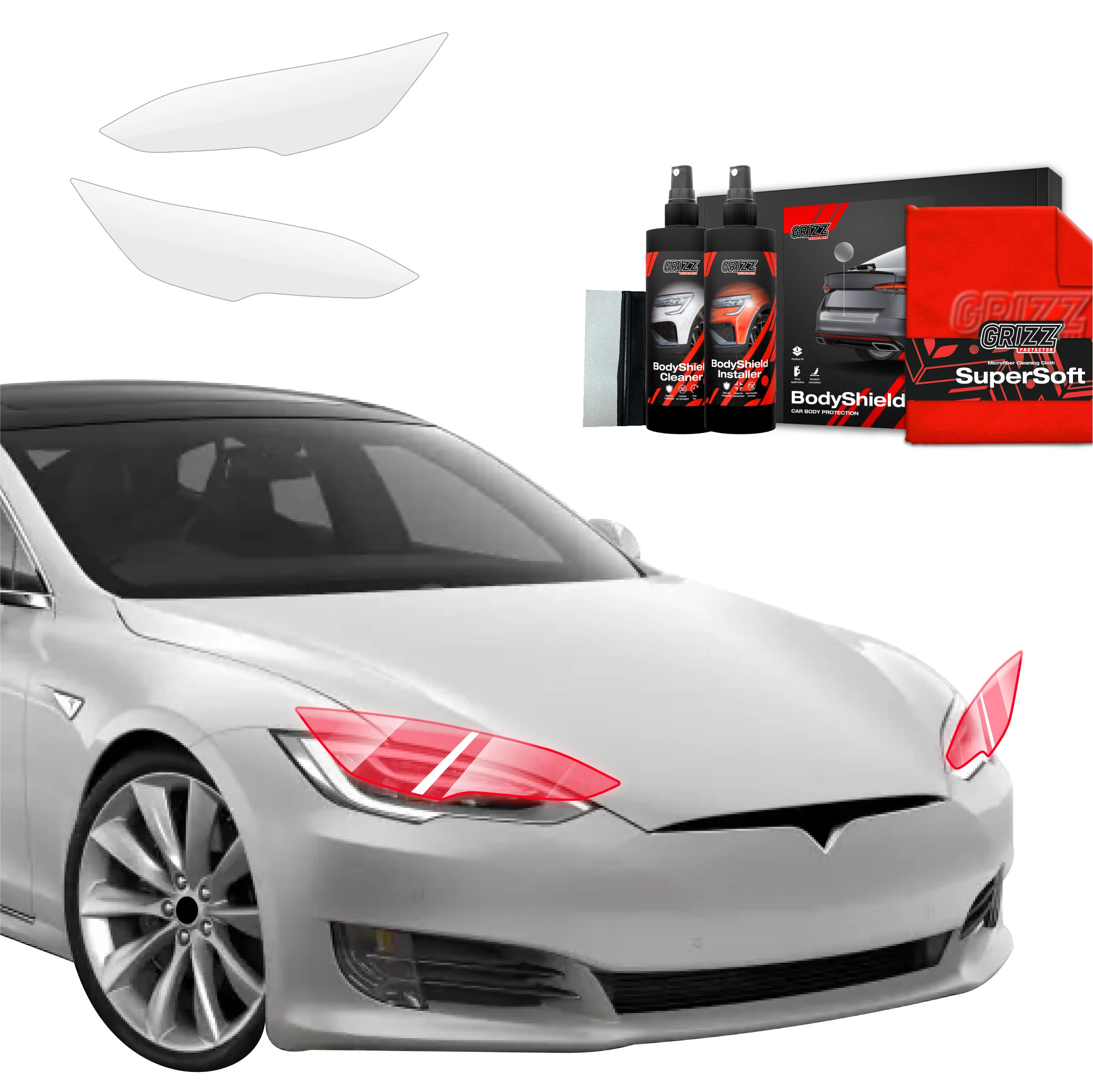 2in1 Schutzfolie für Scheinwerfer - Tesla Model S (2023-2026)
