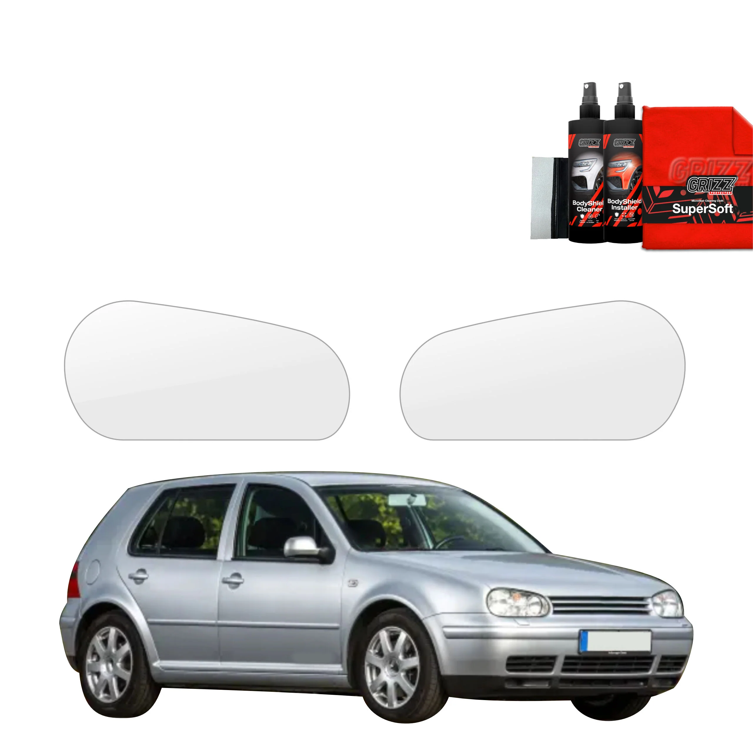 2in1 Schutzfolie für Scheinwerfer - Volkswagen Golf 4 Hatchback 5D (1997-2003)