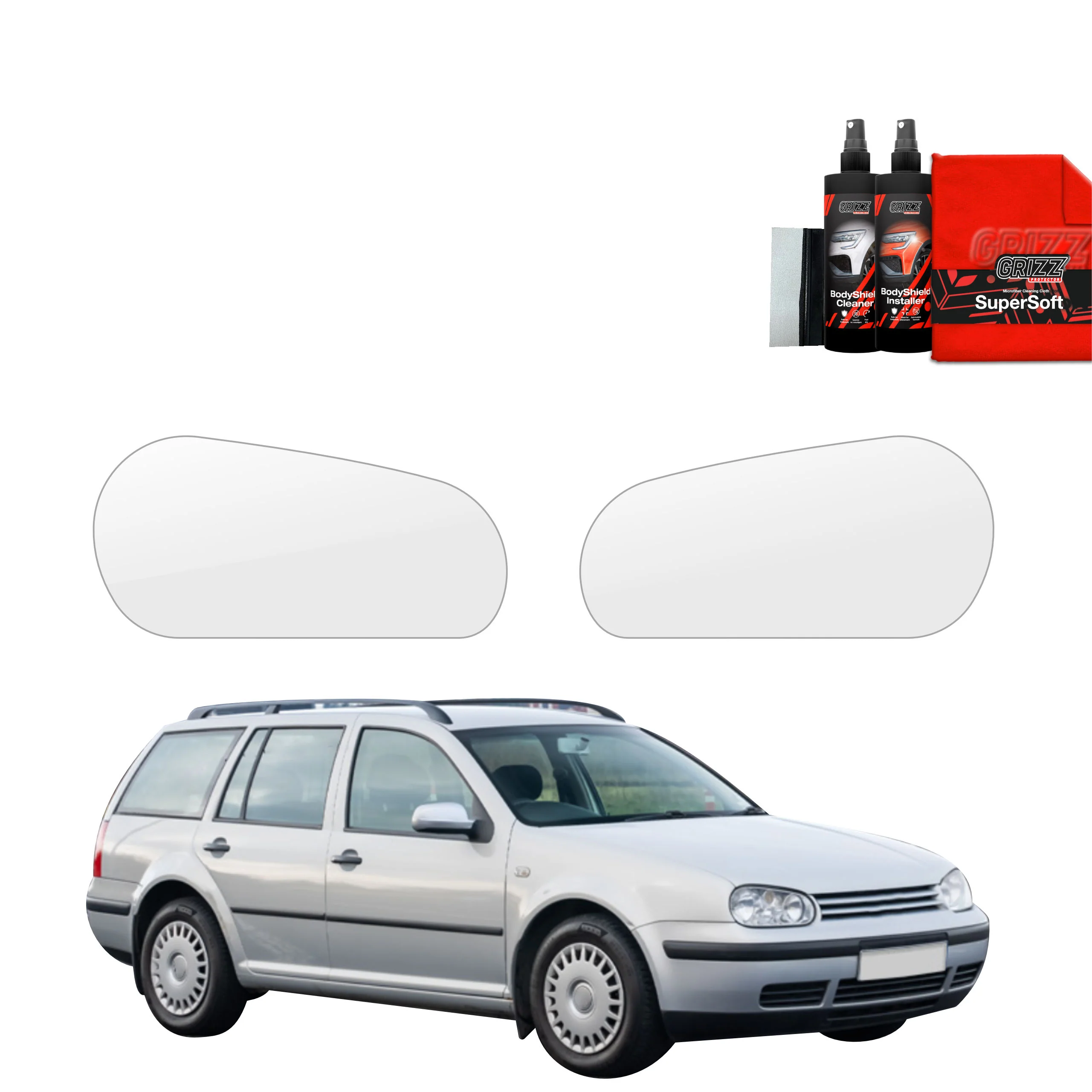 2in1 Schutzfolie für Scheinwerfer - Volkswagen Golf 4 Variant (1997-2003)
