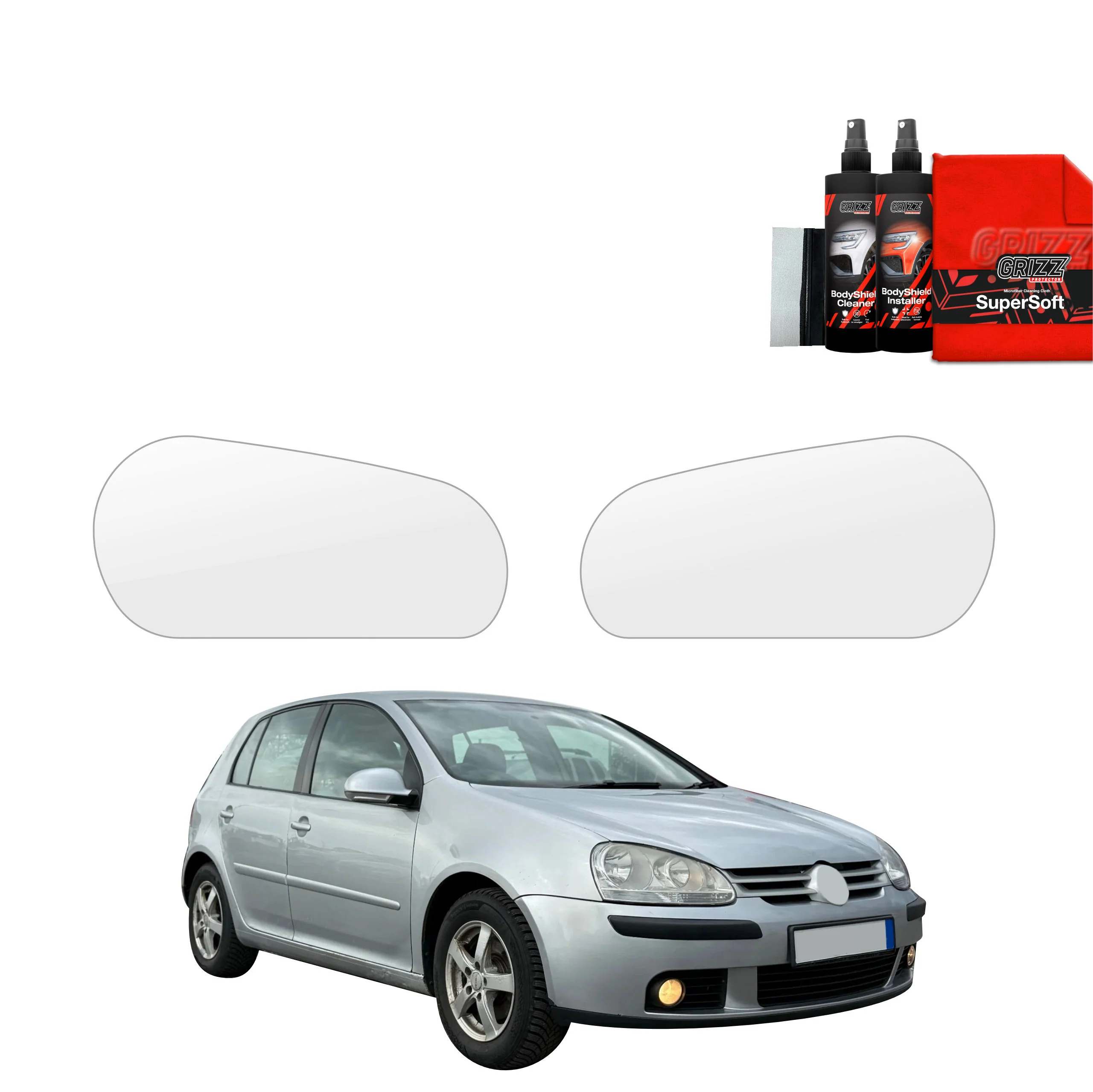 2in1 Schutzfolie für Scheinwerfer - Volkswagen Golf 5 Hatchback 5D (2003-2009)