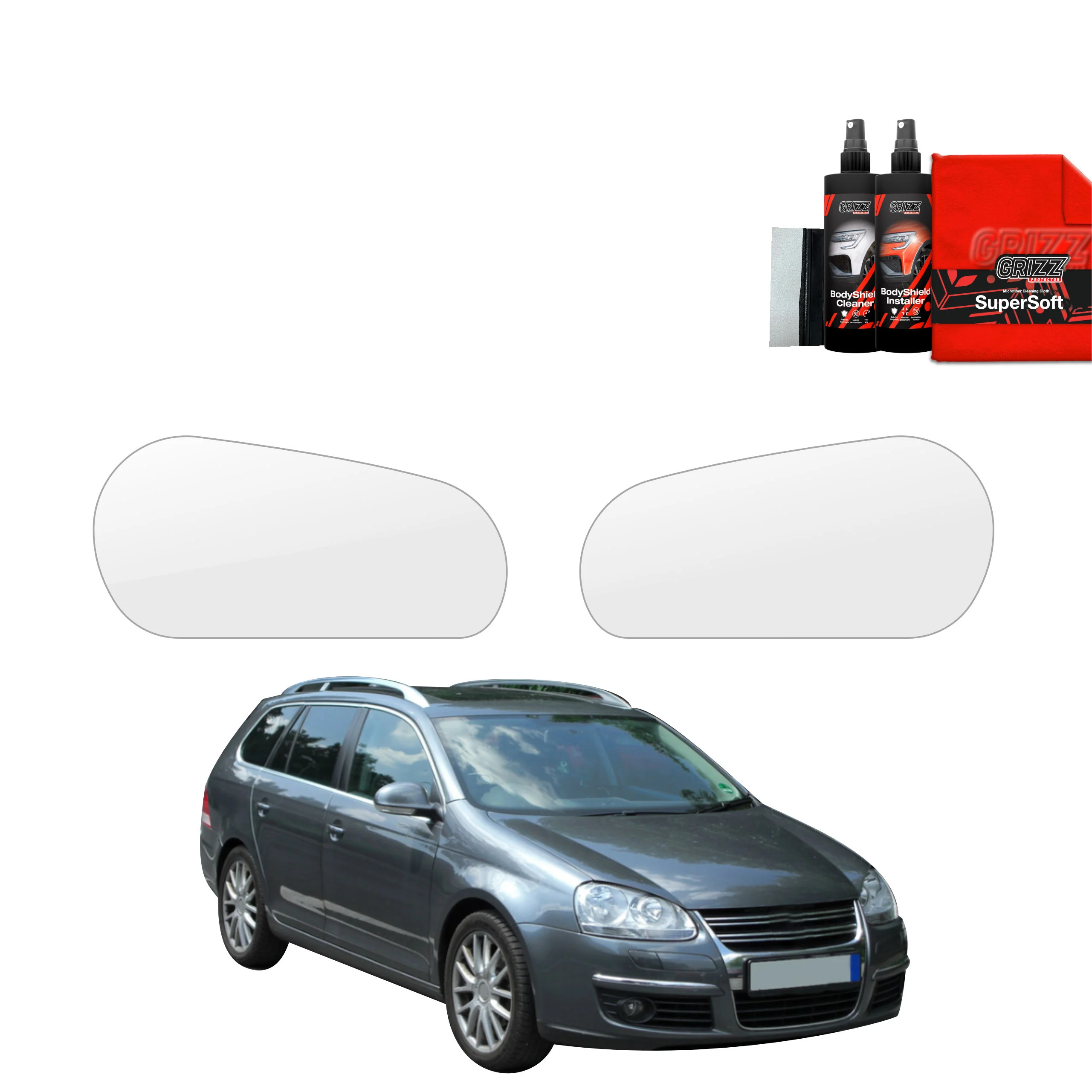 2in1 Schutzfolie für Scheinwerfer - Volkswagen Golf 5 Variant (2003-2009)