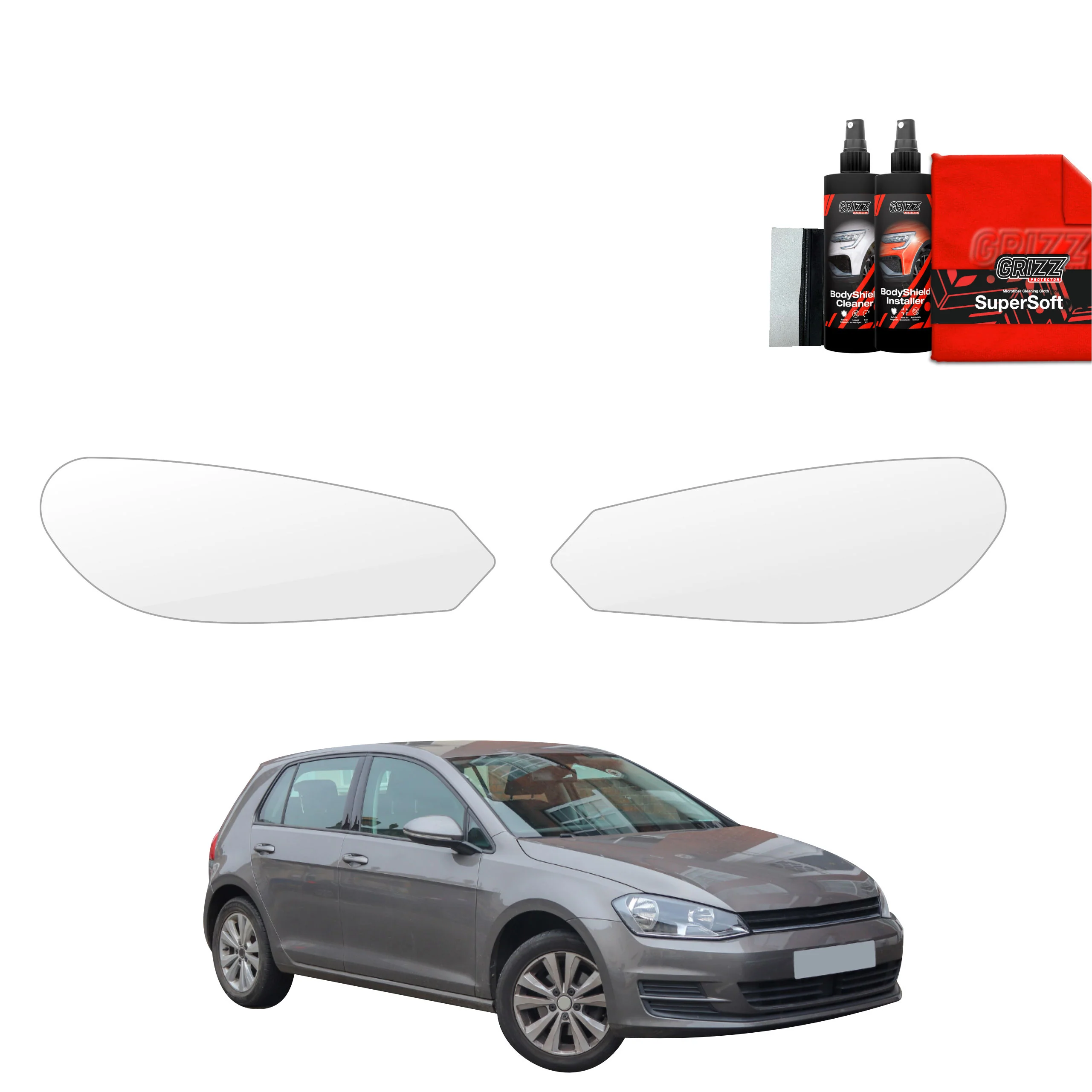 2in1 Schutzfolie für Scheinwerfer - Volkswagen Golf 7 Hatchback 5D (2012-2020)