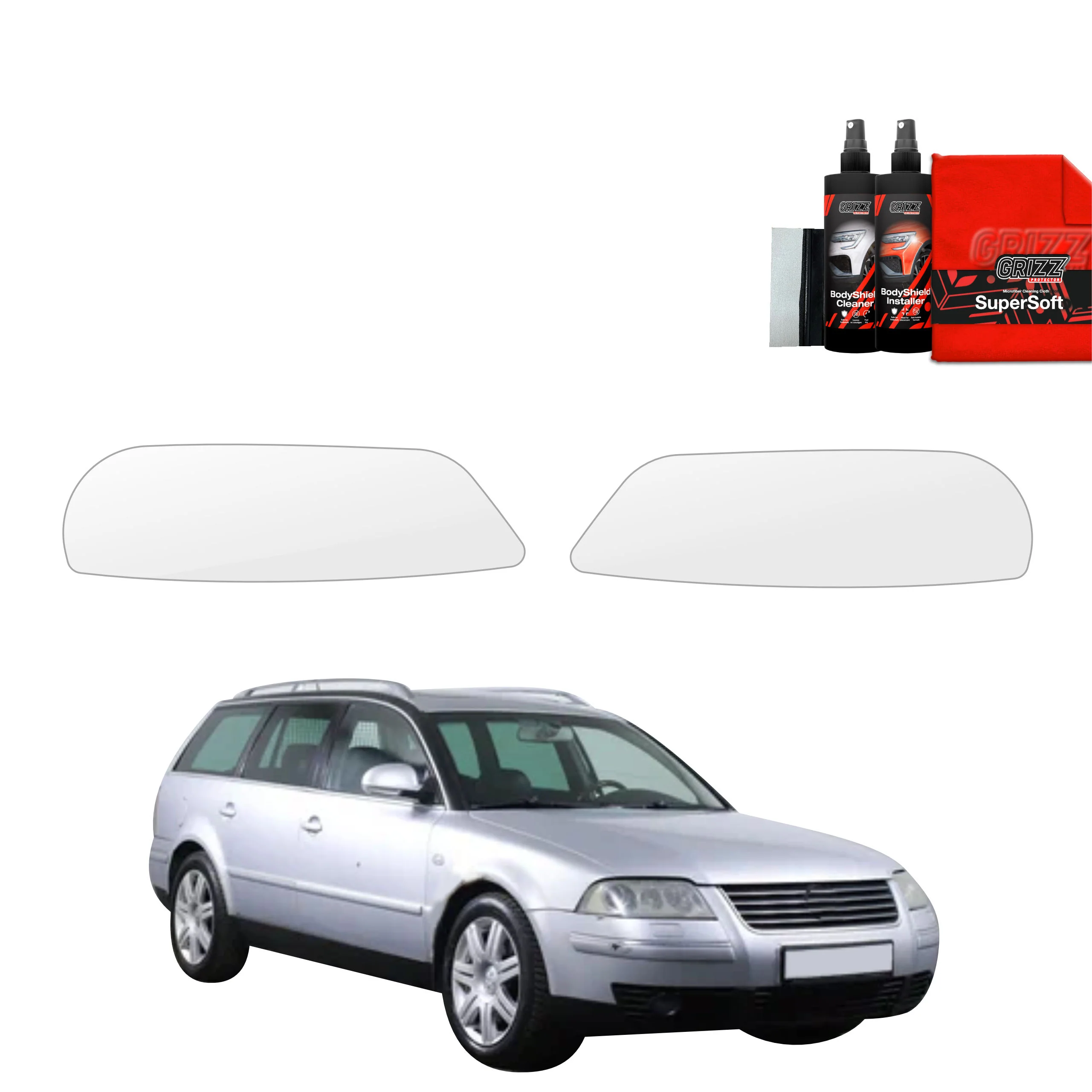 2in1 Schutzfolie für Scheinwerfer - Volkswagen Passat B5 Variant Facelifting (2000-2005)