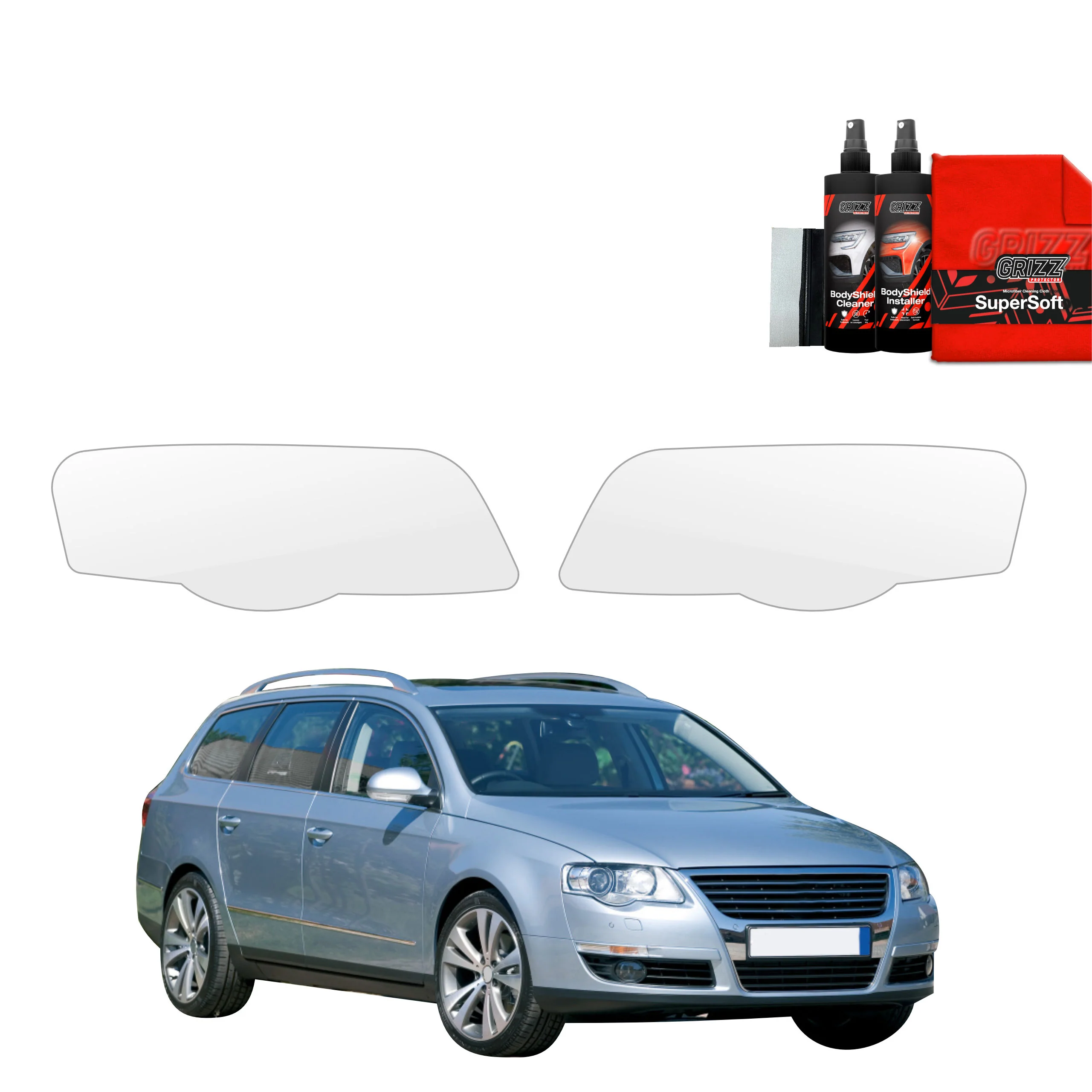 2in1 Schutzfolie für Scheinwerfer - Volkswagen Passat B6 Variant (2005-2010)