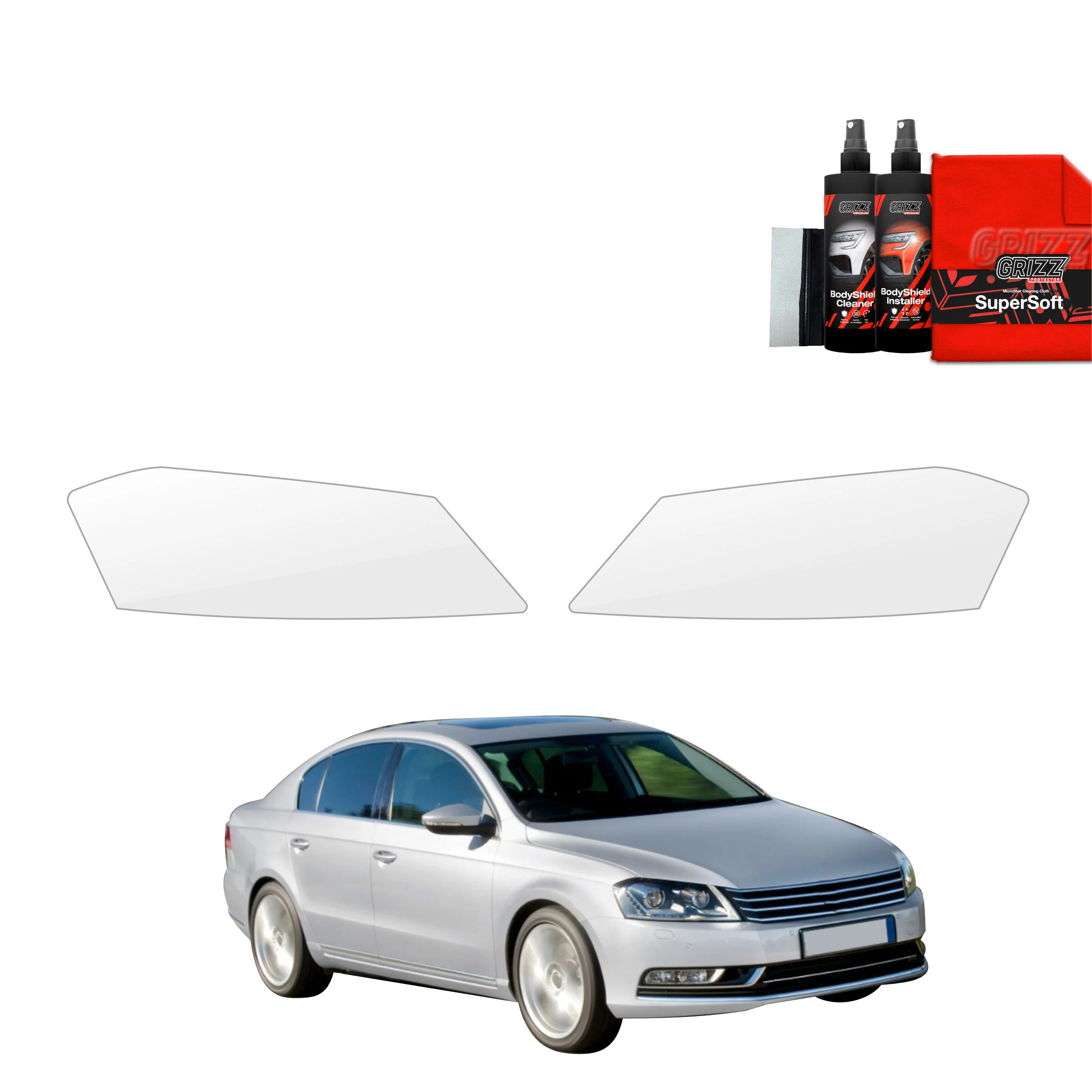 2in1 Schutzfolie für Scheinwerfer - Volkswagen Passat B7 Sedan (2010-2014)