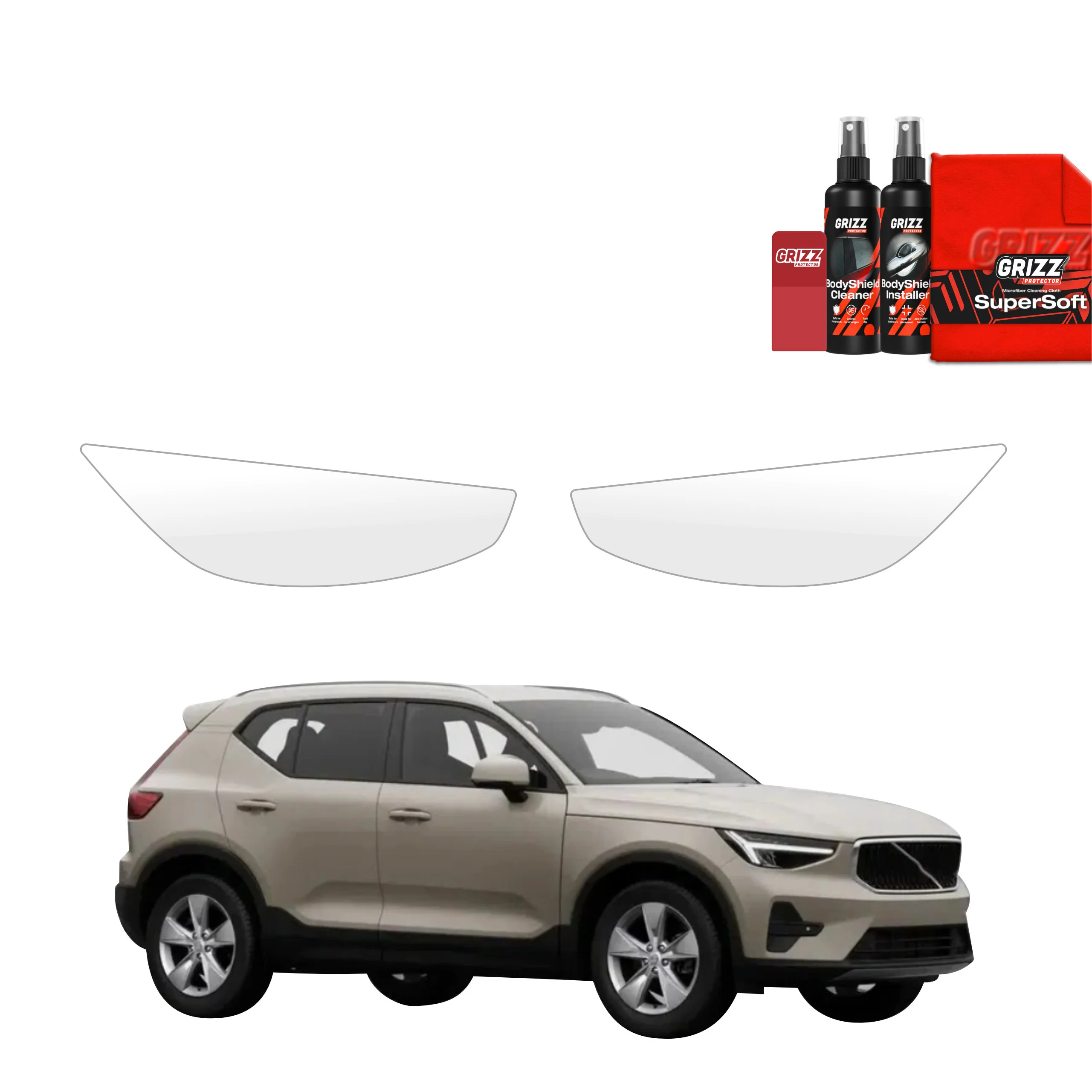 2in1 Schutzfolie für Scheinwerfer - Volvo XC40 (2022-2026)