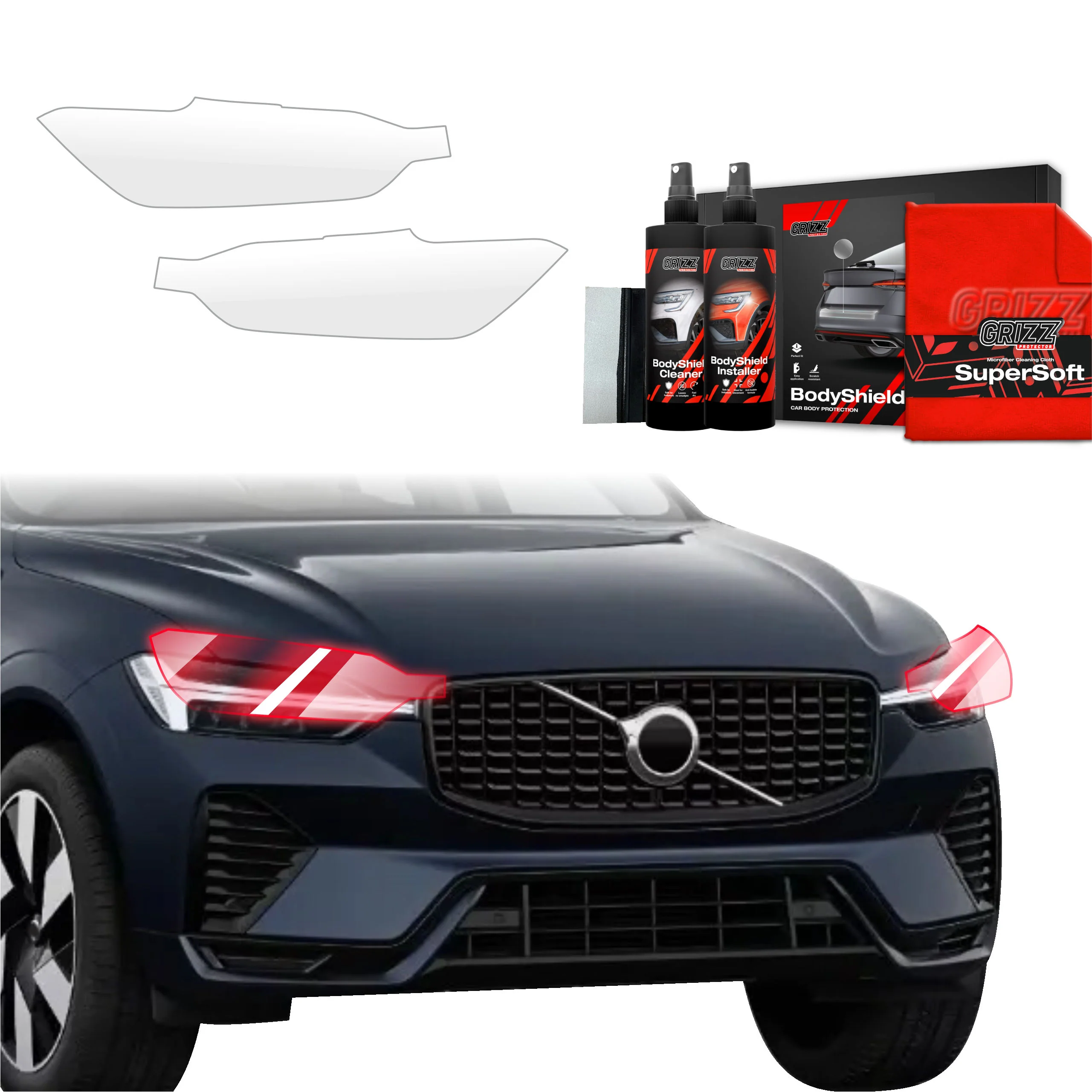2in1 Schutzfolie für Scheinwerfer - Volvo XC60 2 (2022-2026)