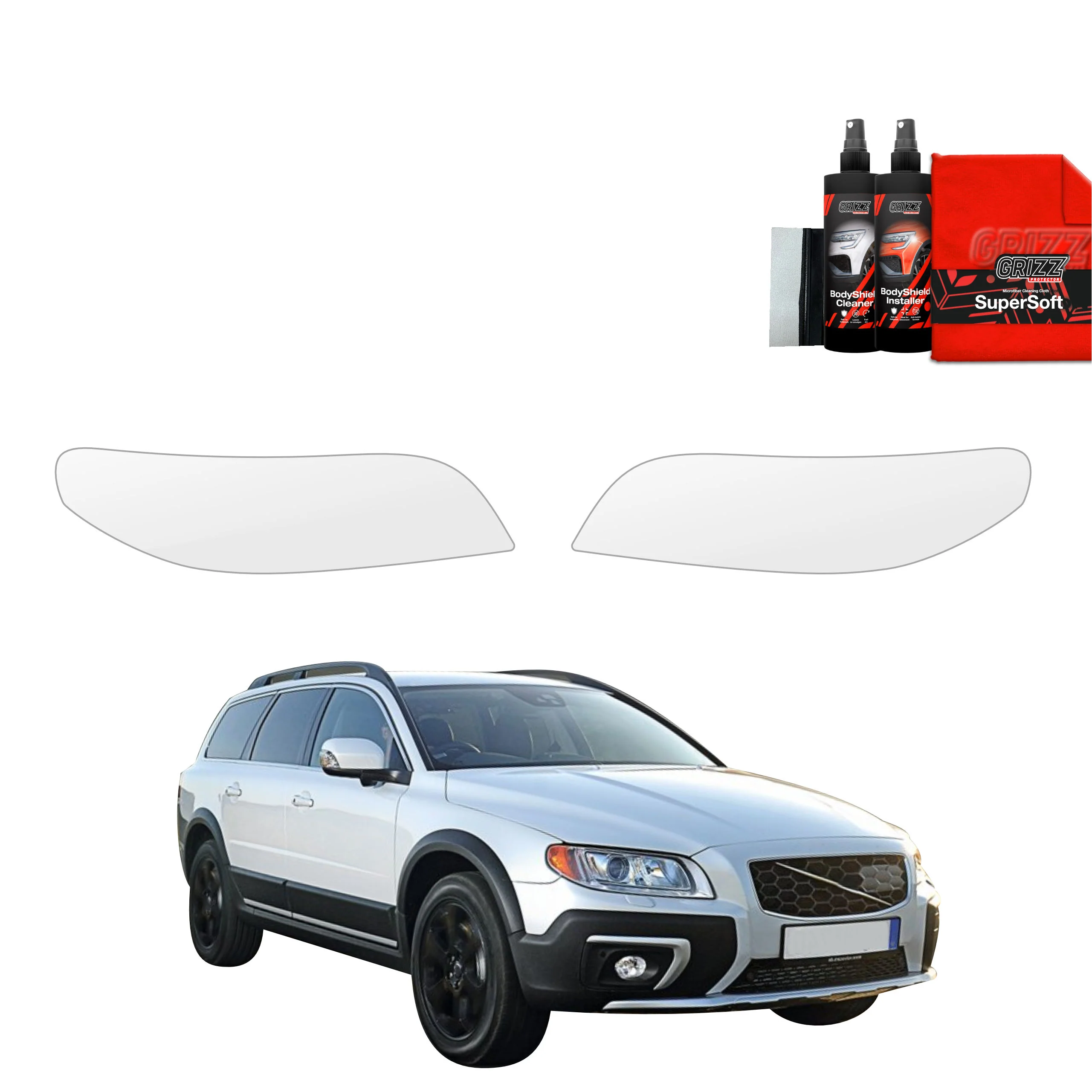 2in1 Schutzfolie für Scheinwerfer - Volvo XC70 3 Kombi 5D (2013-2016)