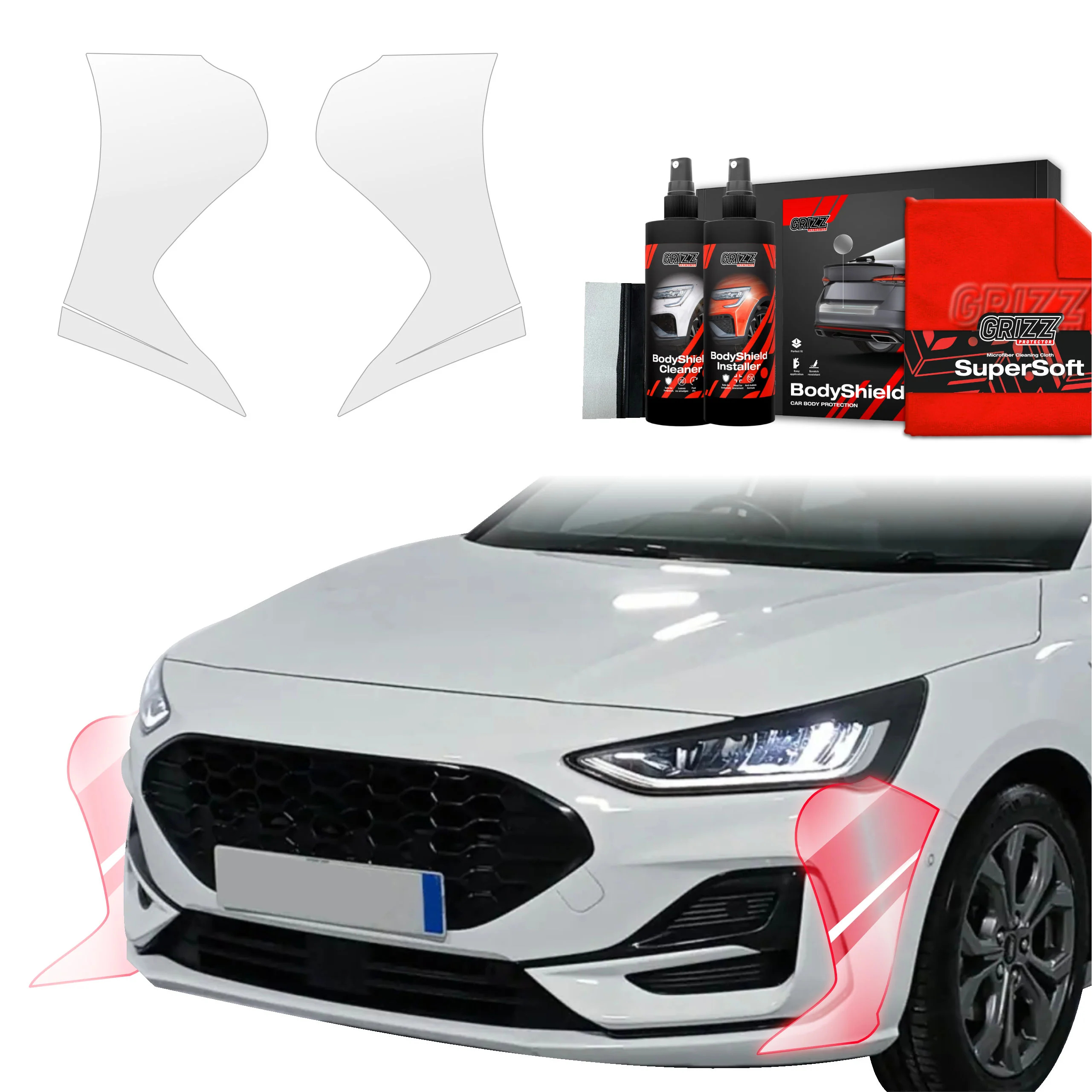 2in1 Schutzfolie für Stoßstange - Ford Focus ST-Line X Hatchback Facelift (2021-2025)