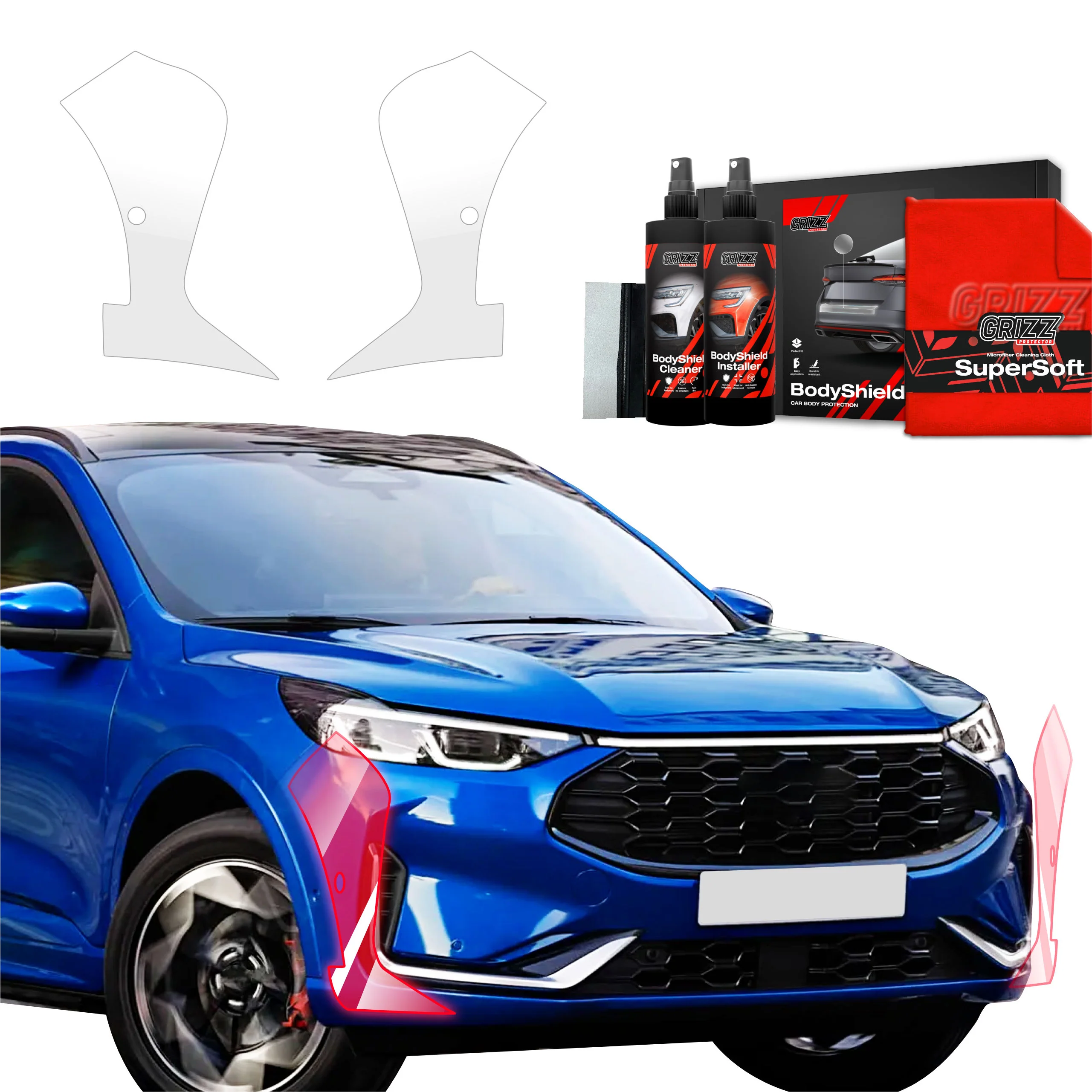 2in1 Schutzfolie für Stoßstange - Ford Kuga Active X Driver Assistance Facelift (2024-2026)
