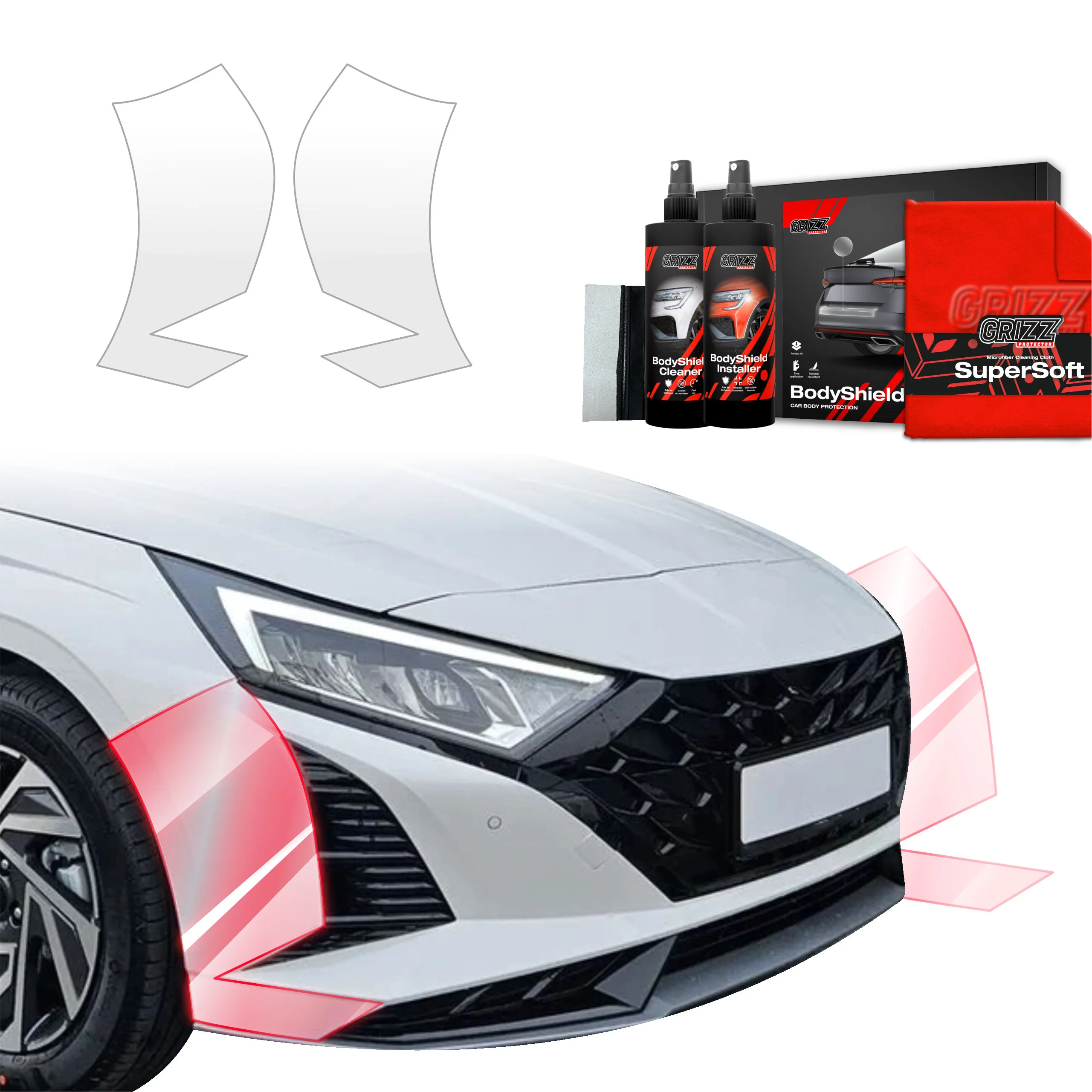 2in1 Schutzfolie für Stoßstange - Hyundai i20 (2023-2026)