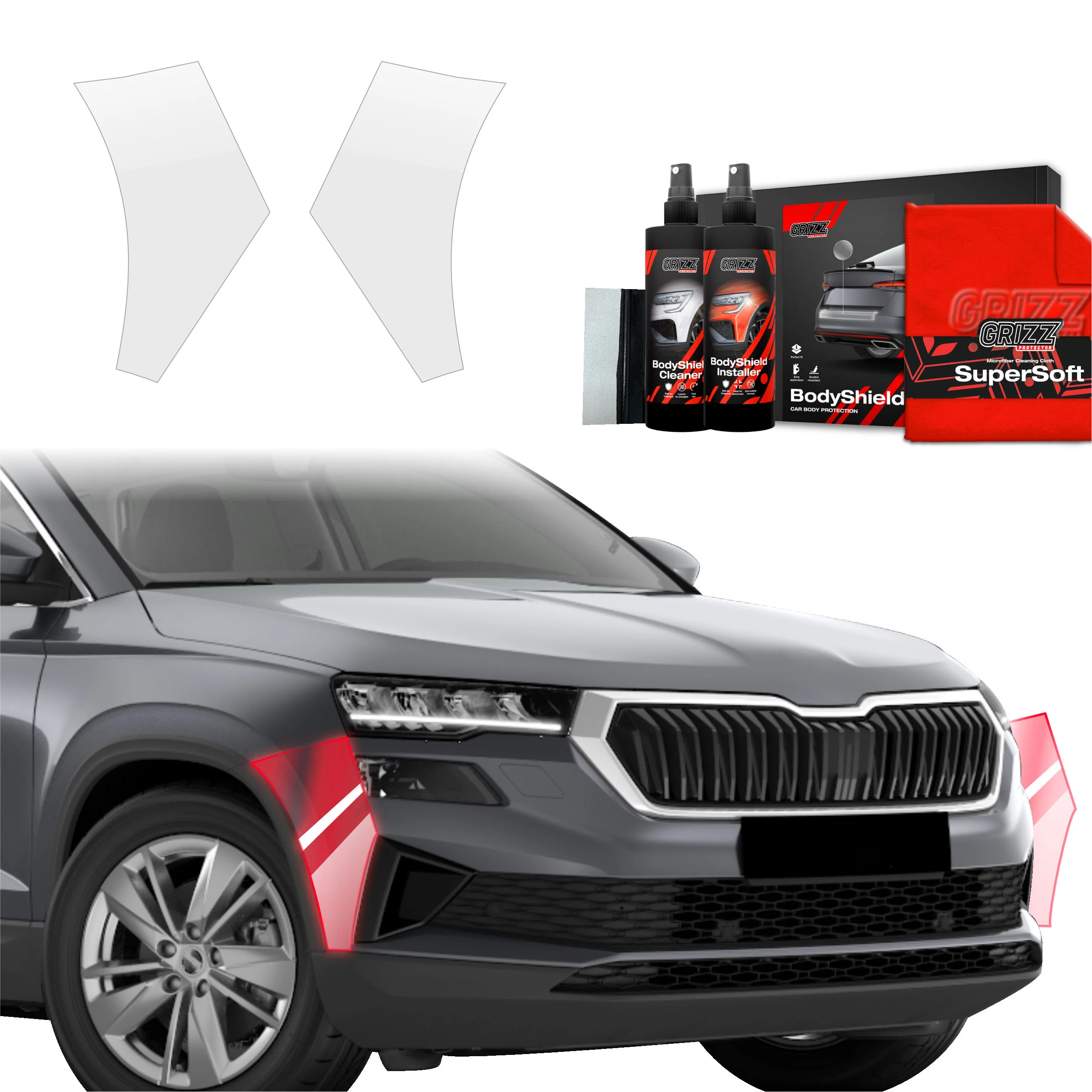 2in1 Schutzfolie für Stoßstange - Skoda Karoq (2022-2026)