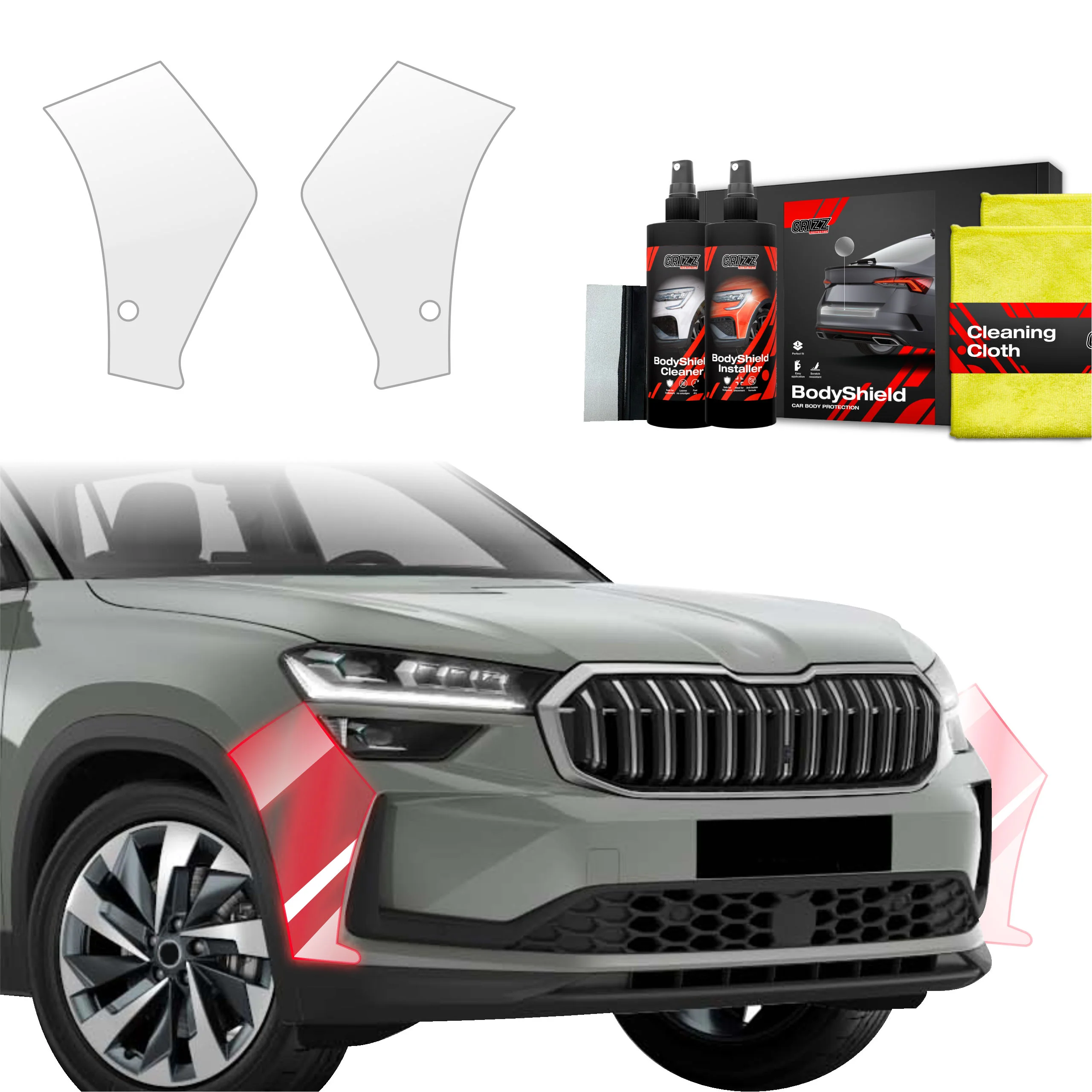 2in1 Schutzfolie für Stoßstange - Skoda Kodiaq (2024-2025)