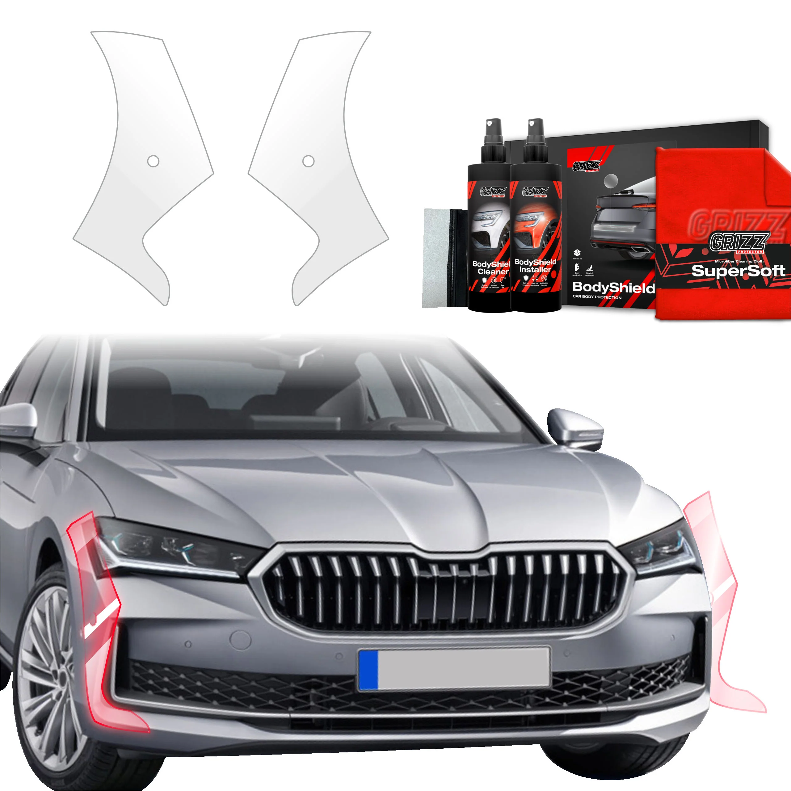2in1 Schutzfolie für Stoßstange - Skoda Superb 4 Liftback (2024-2026)