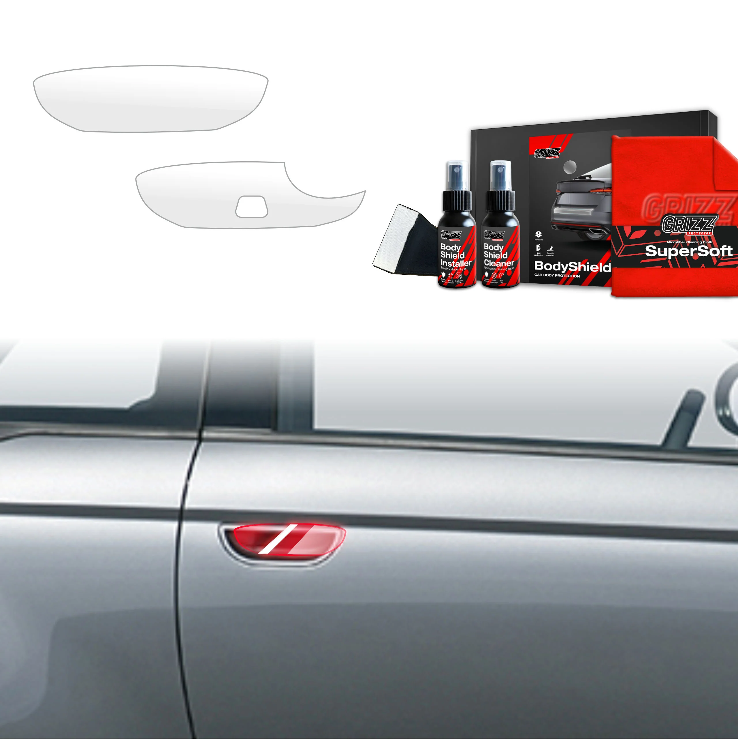 2in1 Schutzfolie für Türgriffmulden - Fiat 500 (2016-2026)