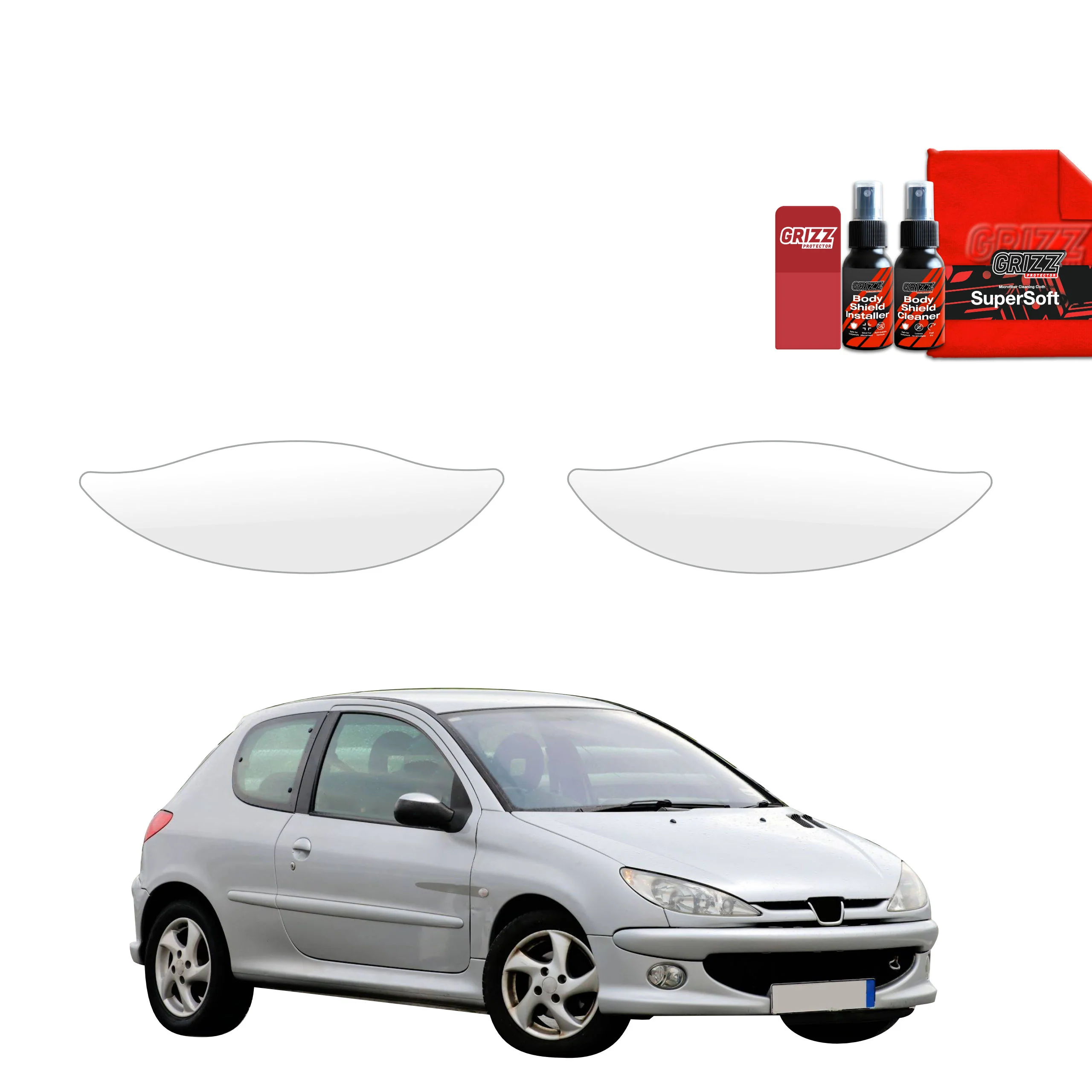 2in1 Schutzfolie für Türgriffmulden - Peugeot 206 (1998-2009)