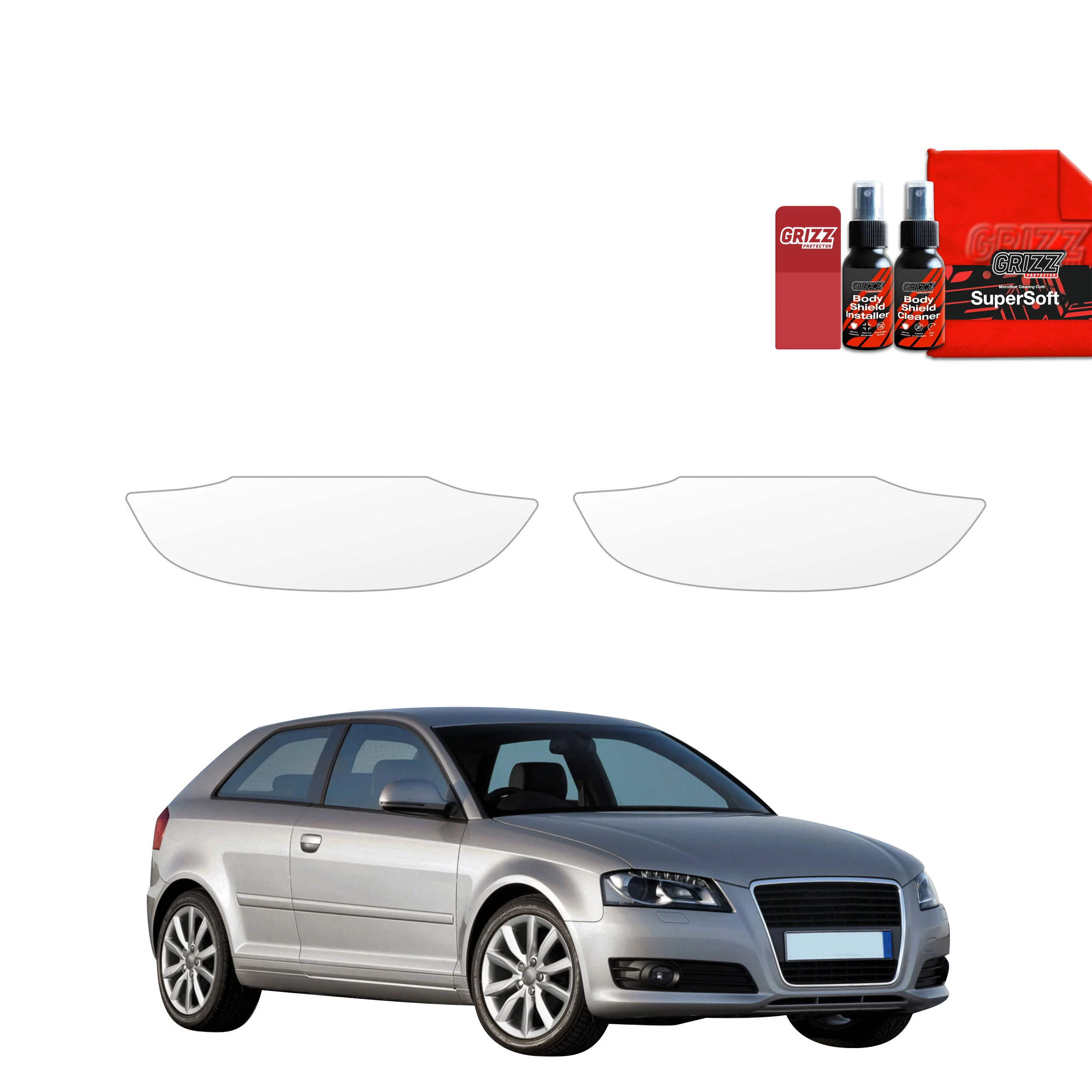 2in1 Schutzfolie für Türgriffmulden - Audi A3 8P Hatchback 3D Facelift (2008-2013)