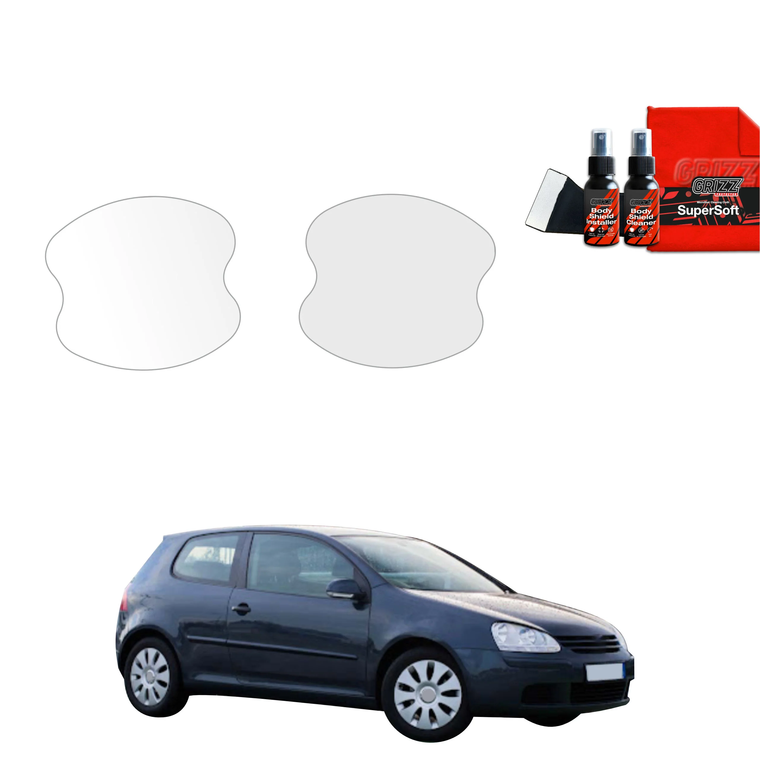2in1 Schutzfolie für Türgriffmulden - Volkswagen Golf 5 Hatchback 3D (2003-2009)