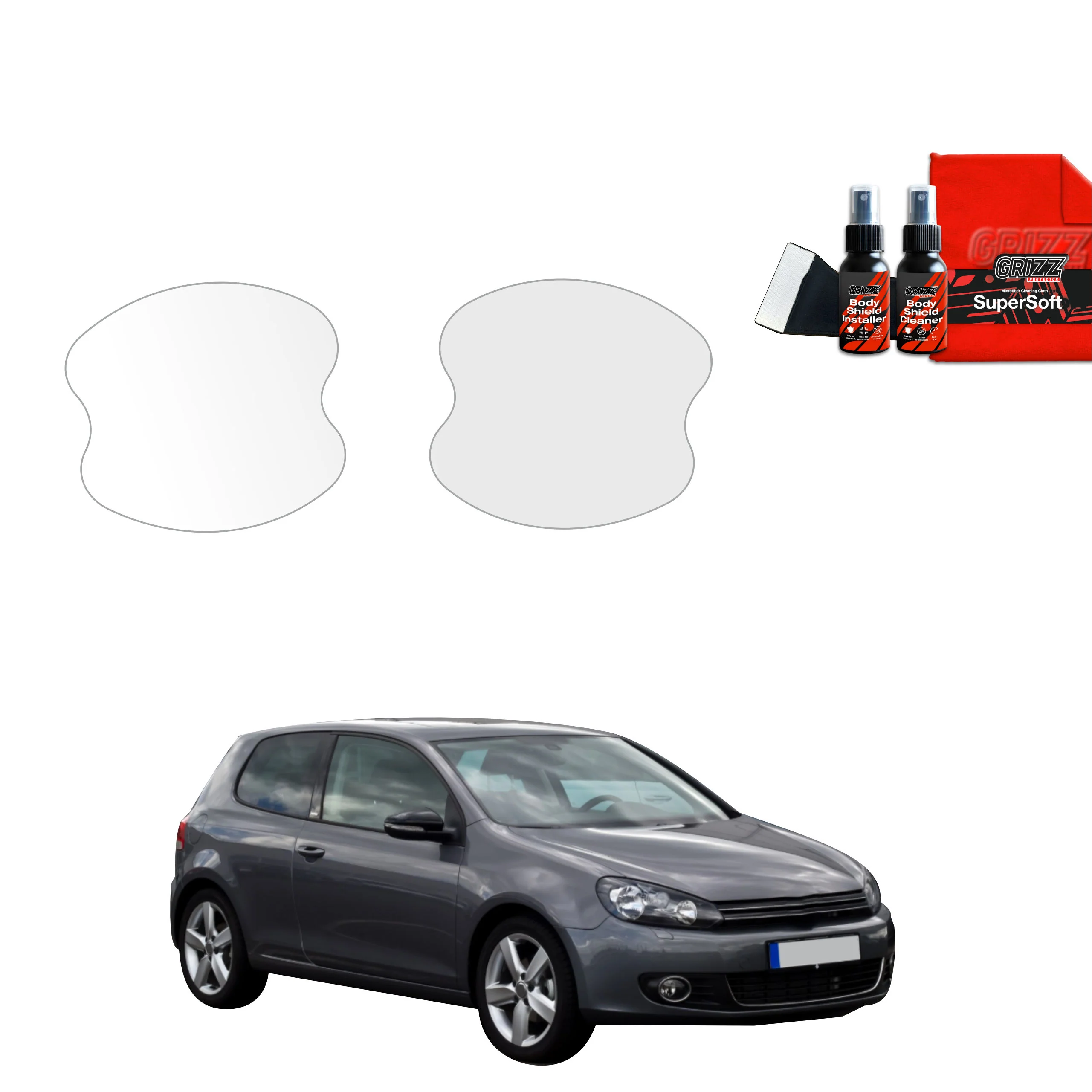 2in1 Schutzfolie für Türgriffmulden - Volkswagen Golf 6 Hatchback 3D (2008-2012)