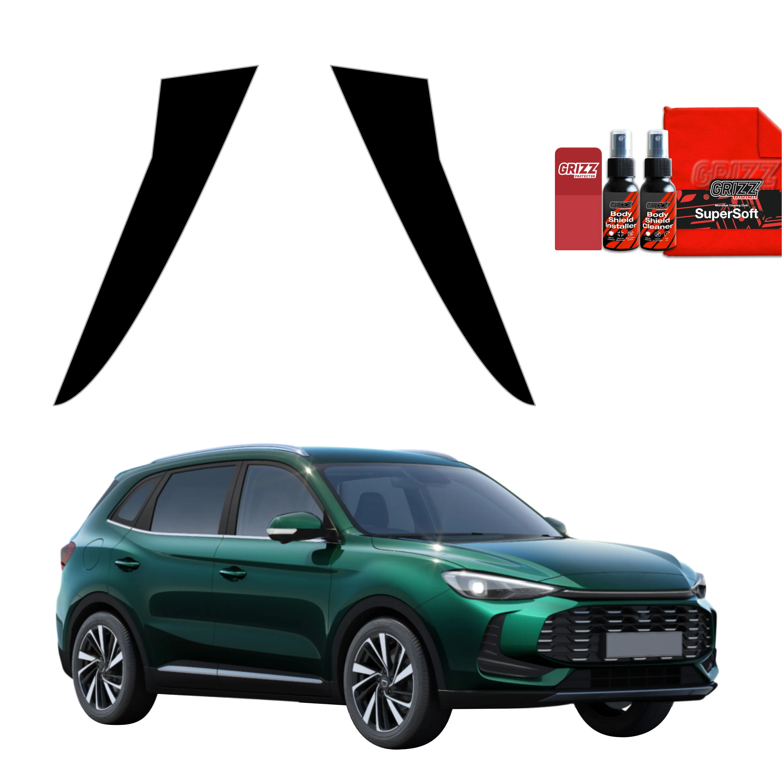 2in1 Schwarze schutzfolie fĂŒr C-SĂ€ule - MG ZS Hybrid+ (2024-2026)
